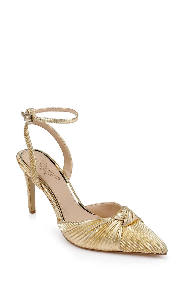 badgley-mischka-enid-pumps-silber-stoff-mit-kn-chelriemen image 1