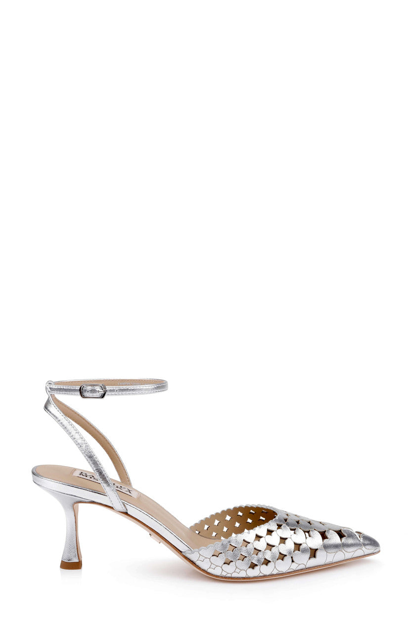 badgley-mischka-omelia-pumps-lackleder-silber-metallic-spitz image 2