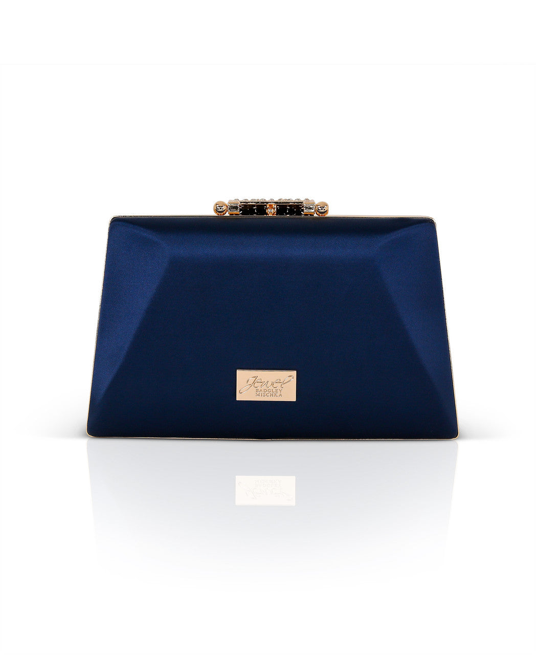 badgley-mischka-amira-minaudiere-clutch-navy-satin image 3