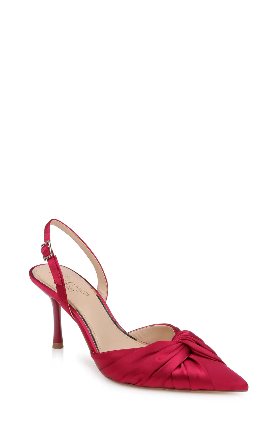 badgley-mischka-zariel-slingback-pumps-granat-satin-spitz image 1