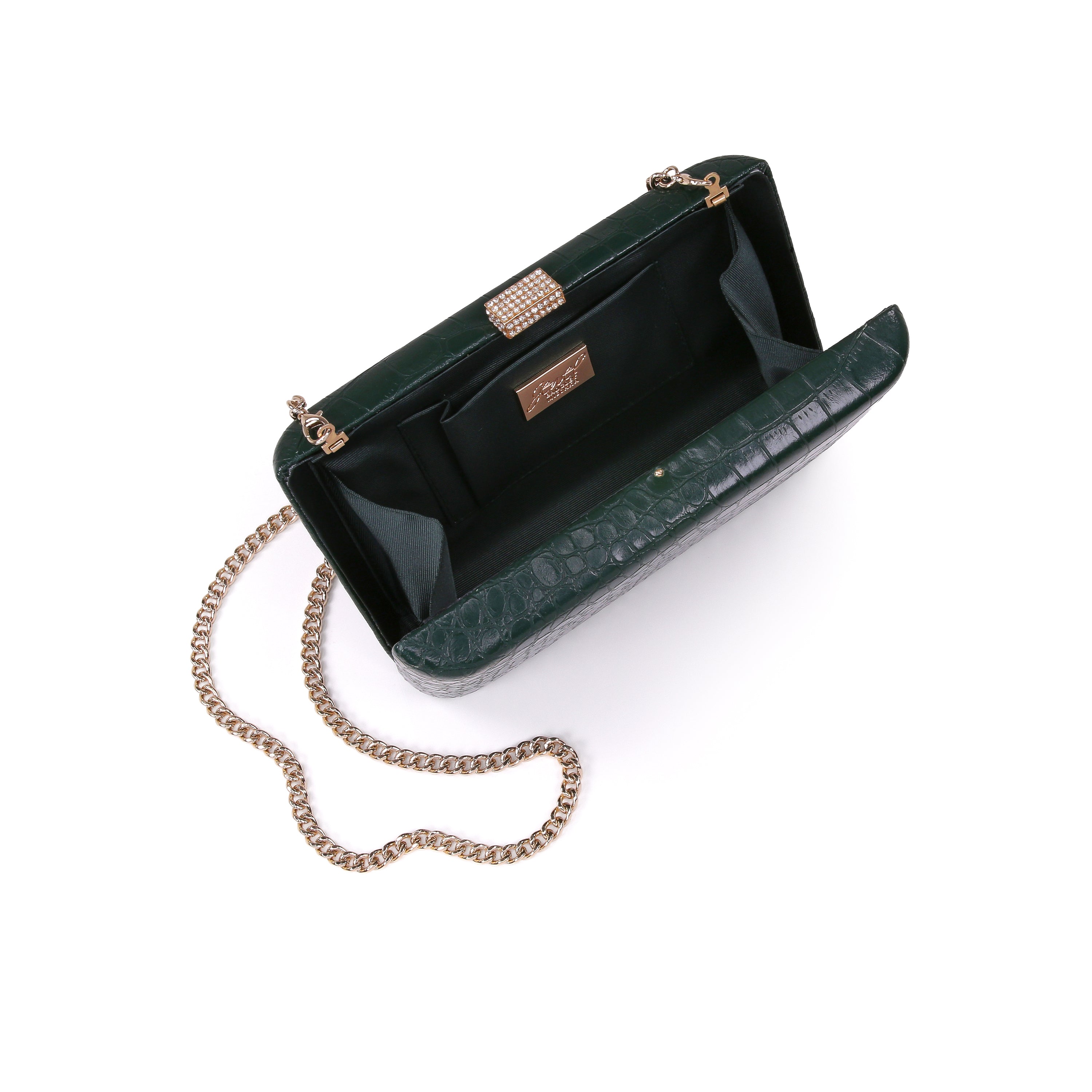 badgley-mischka-cleo-minaudi-re-clutch-smaragd-kroko-leder image 4