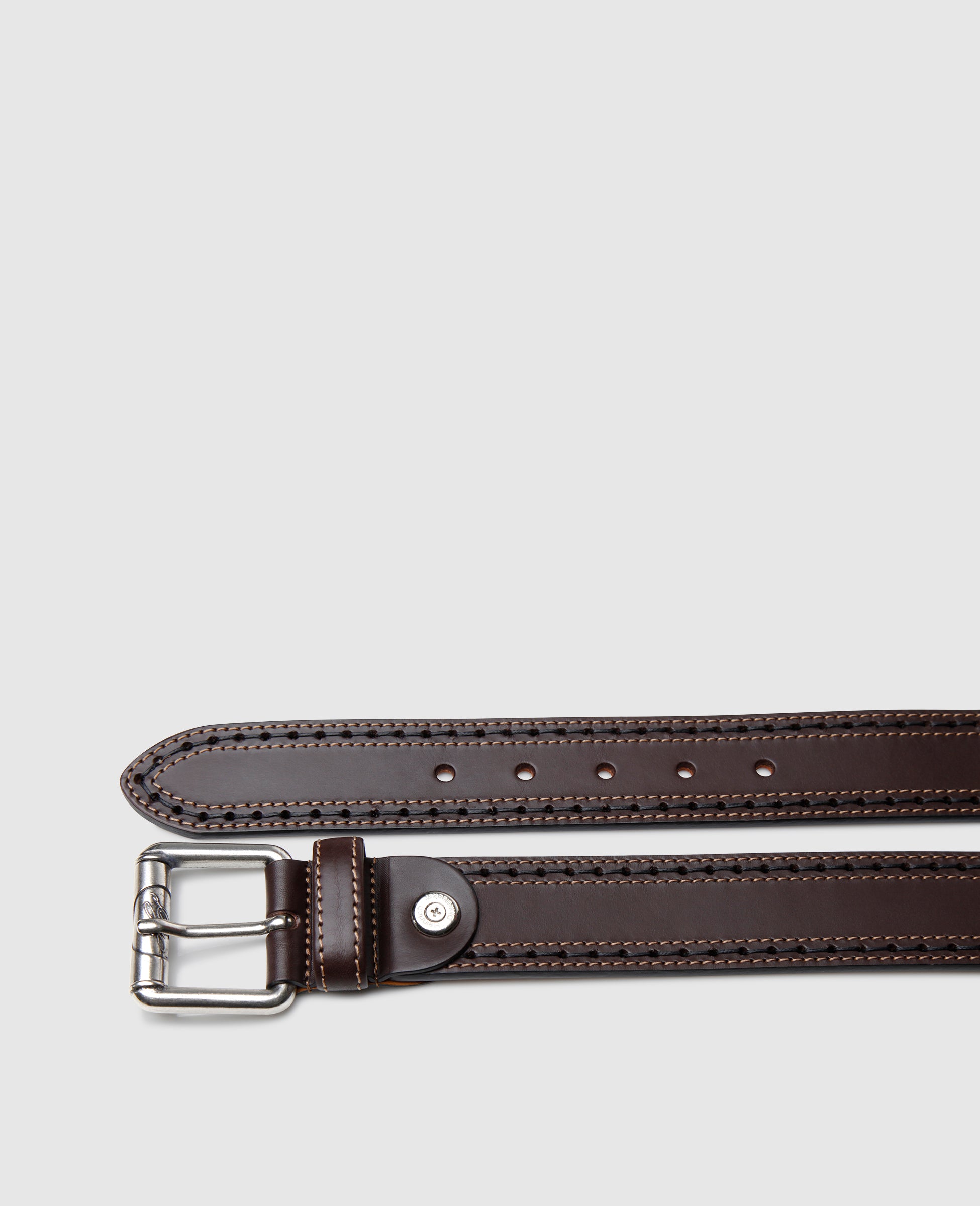 heinrich-dinkelacker-sandor-plain-n-lederg-rtel-dunkelbraun-95-cm image 2