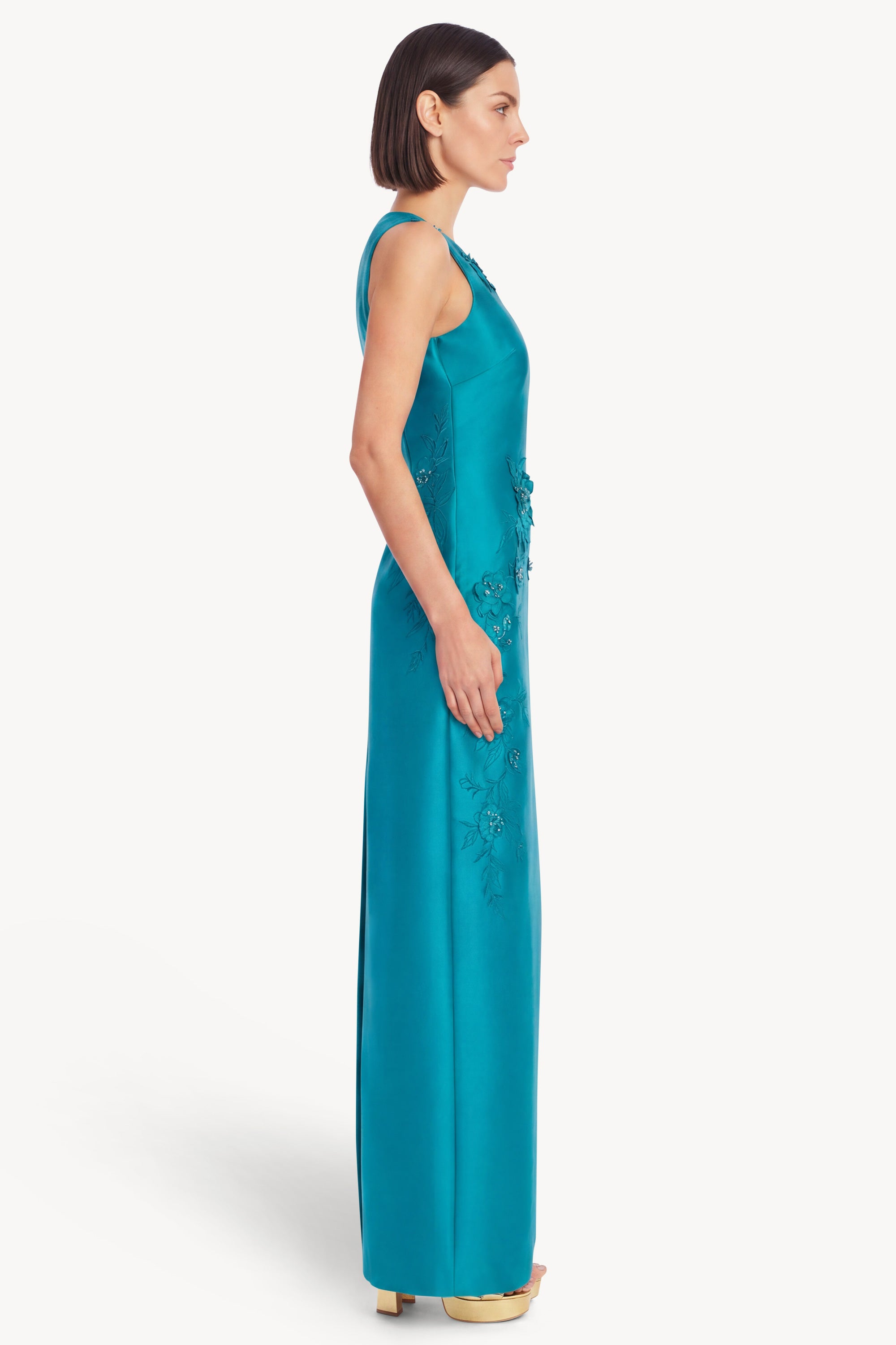 badgley-mischka-s-ulenkleid-teal-perlen-bodenlang image 3