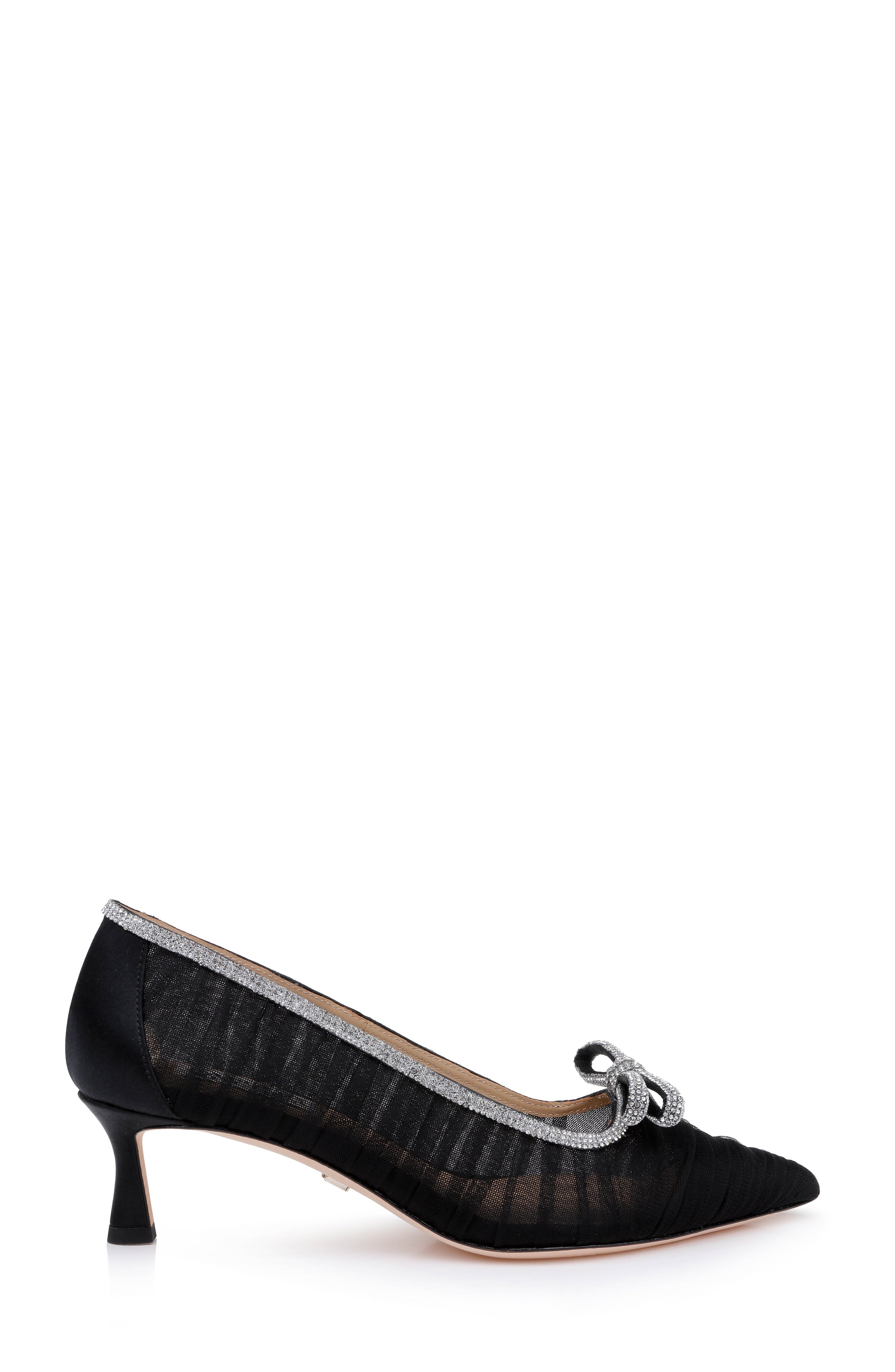 badgley-mischka-raylee-pumps-schwarz-satin-spitze-zehe image 3