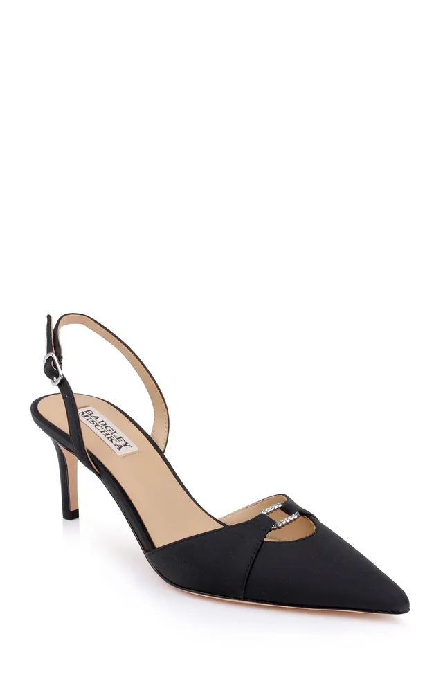 badgley-mischka-roger-slingpumps-schwarz-crepe-kristall image 1