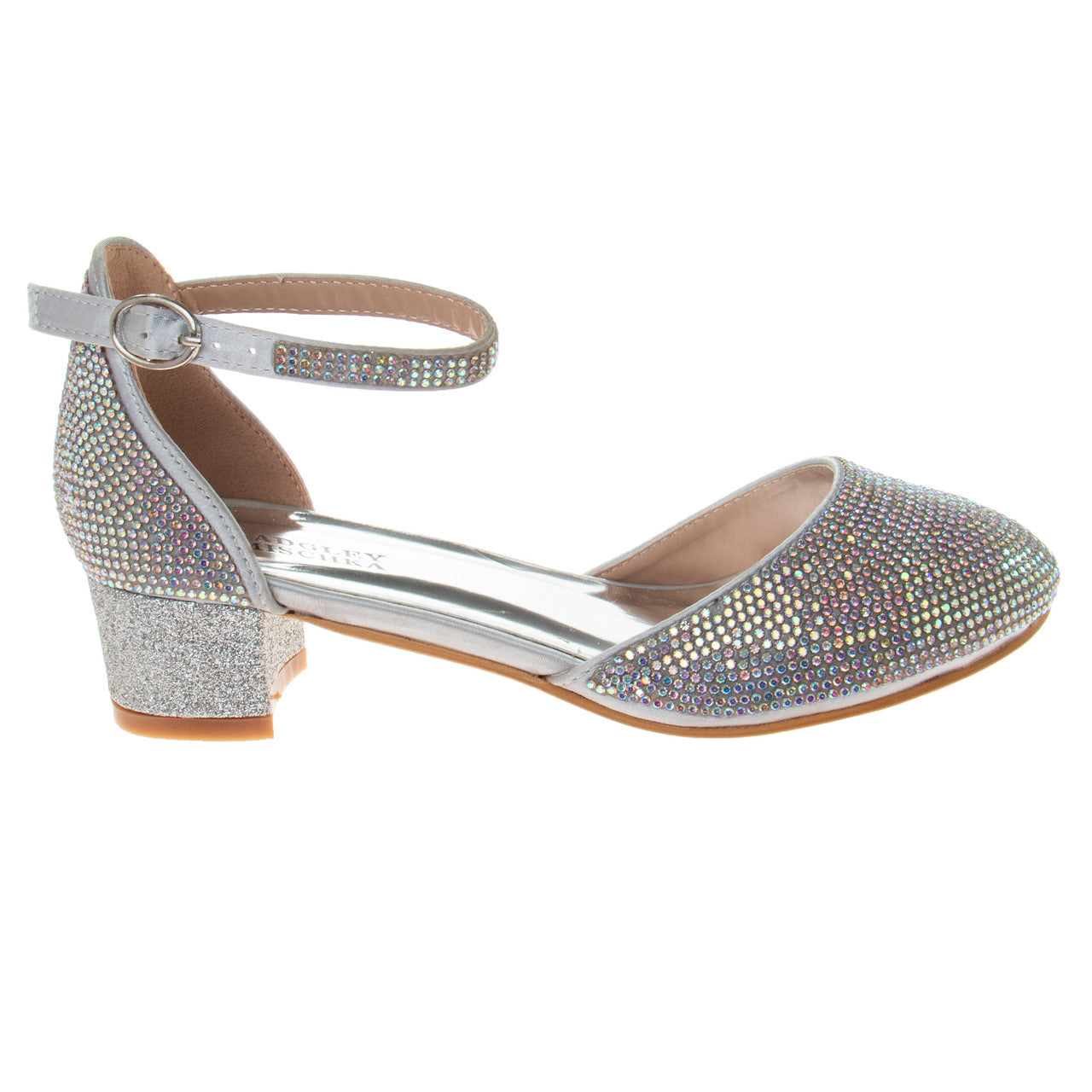 badgley-mischka-m-dchen-blockabsatz-festschuhe-silber-nieten image 2