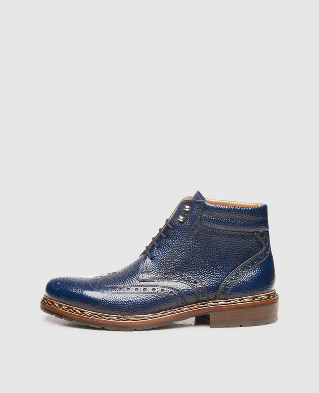 heinrich-dinkelacker-buda-full-brogue-ag-boots-blau-art-grain image 1