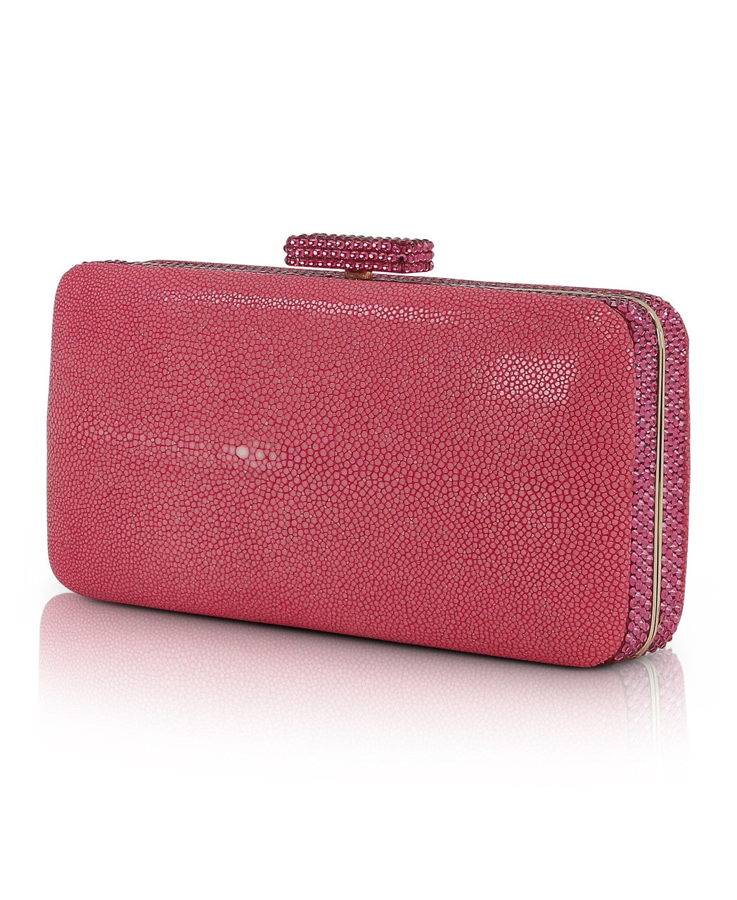 badgley-mischka-evelyn-clutch-cherry-blossom-stingray-leder image 2
