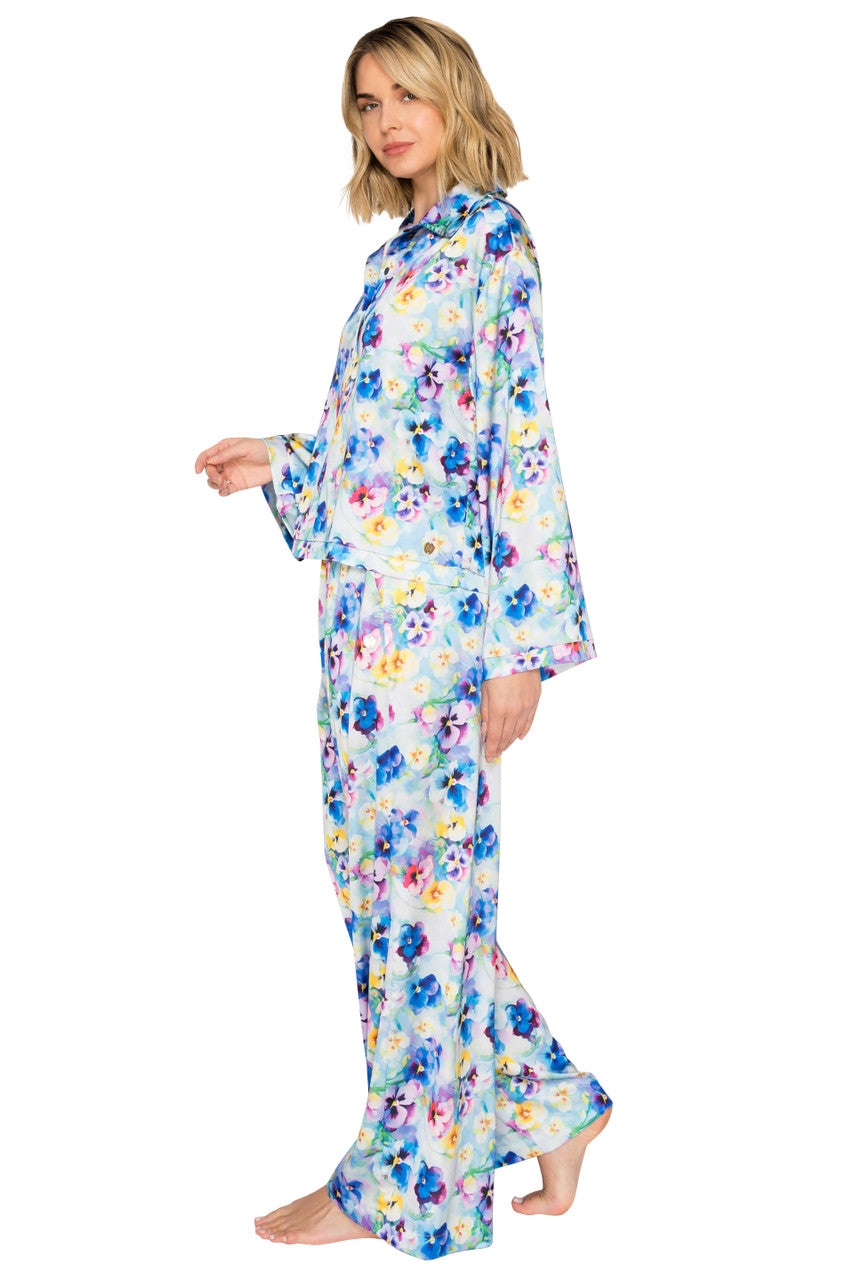 badgley-mischka-luxe-floral-pyjama-ivory-black-satin-blume image 6