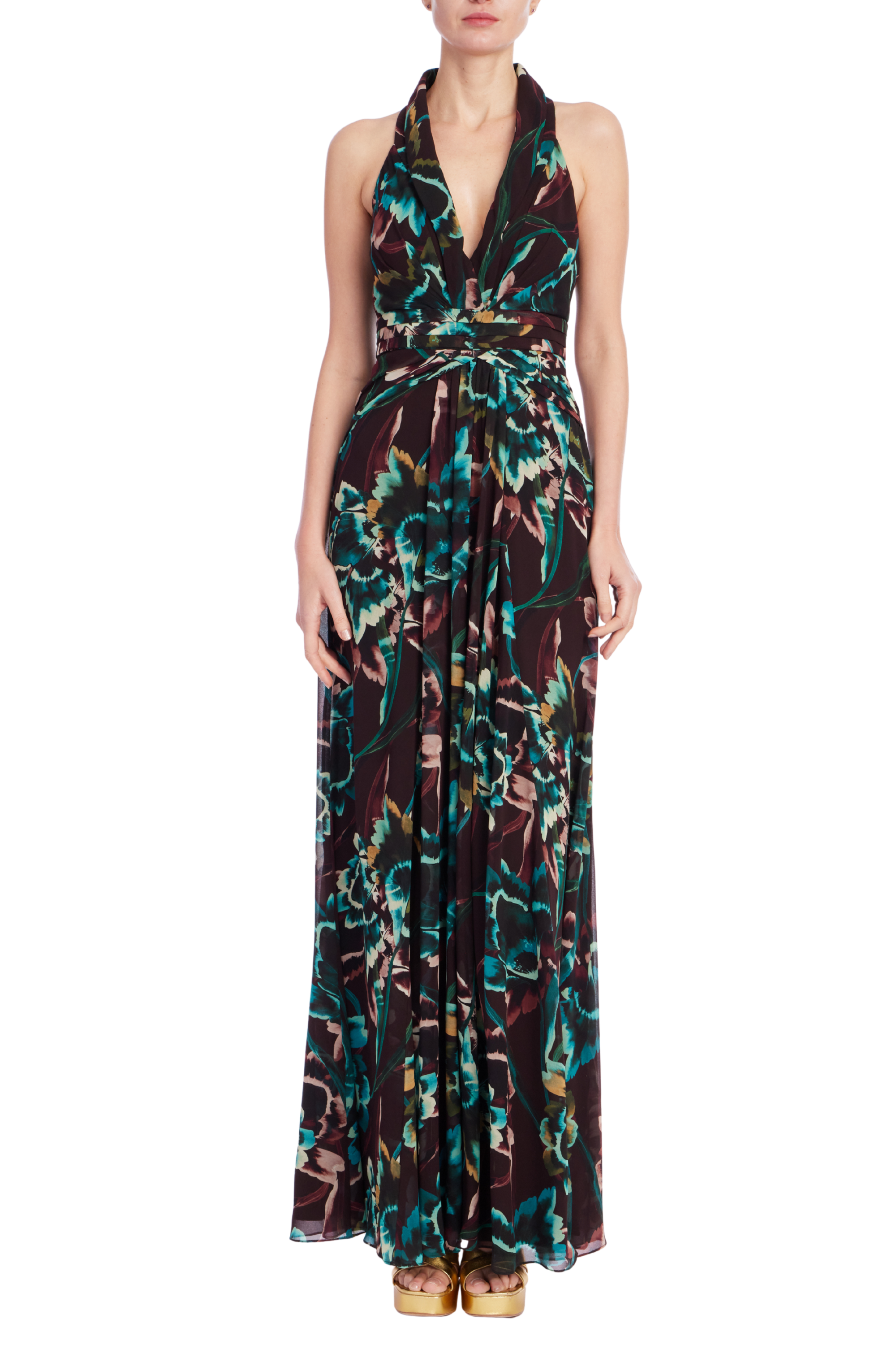 badgley-mischka-floral-neckholder-abendkleid-weinrot image 2