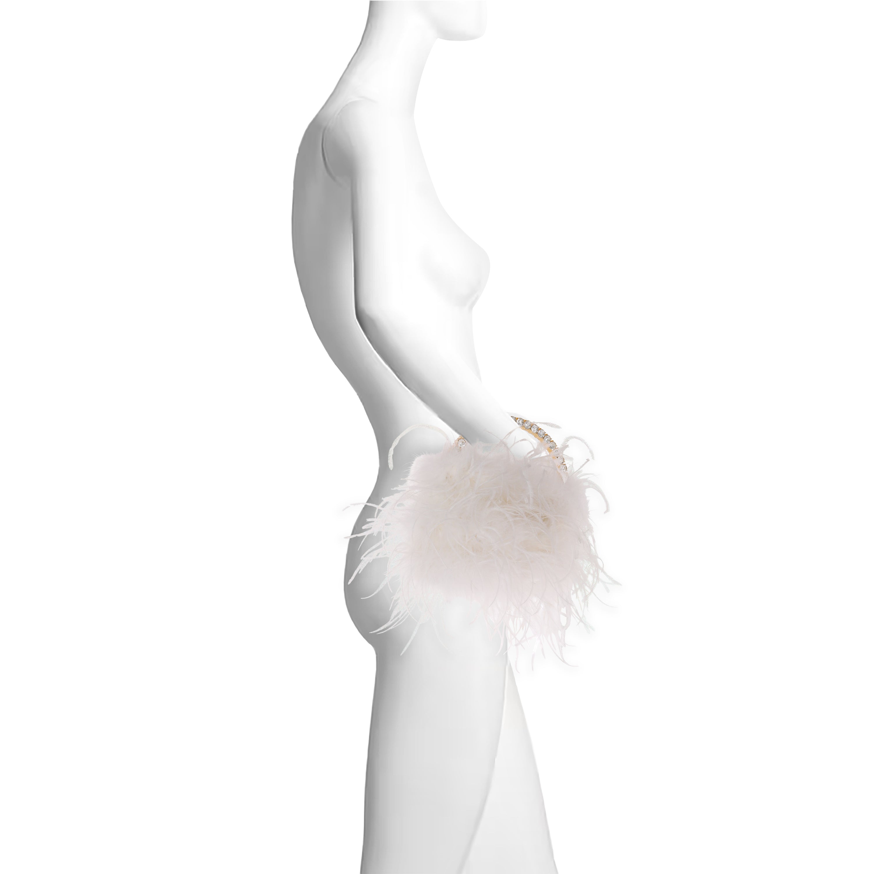 badgley-mischka-raven-clutch-black-white-federn-halbmond image 8