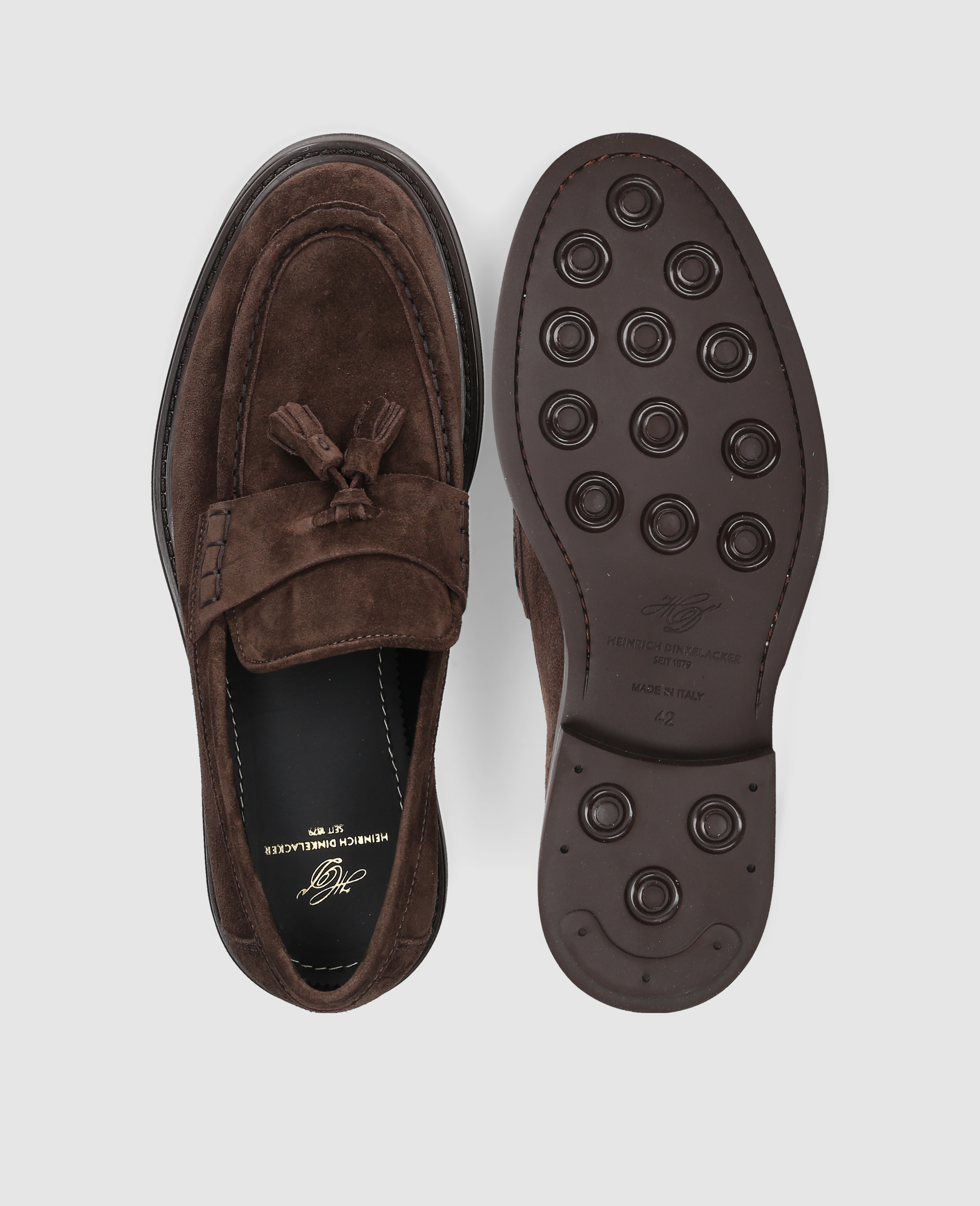 heinrich-dinkelacker-florenz-plain-v-loafer-dunkelbraun-velours image 7