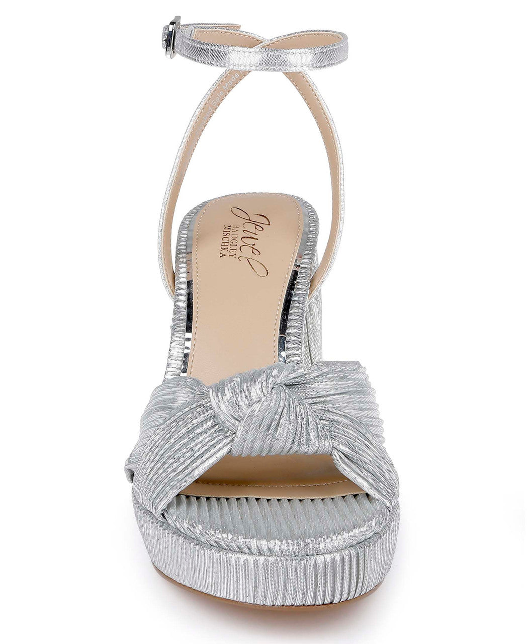 badgley-mischka-tyler-pumps-blockabsatz-silver-fabric image 4