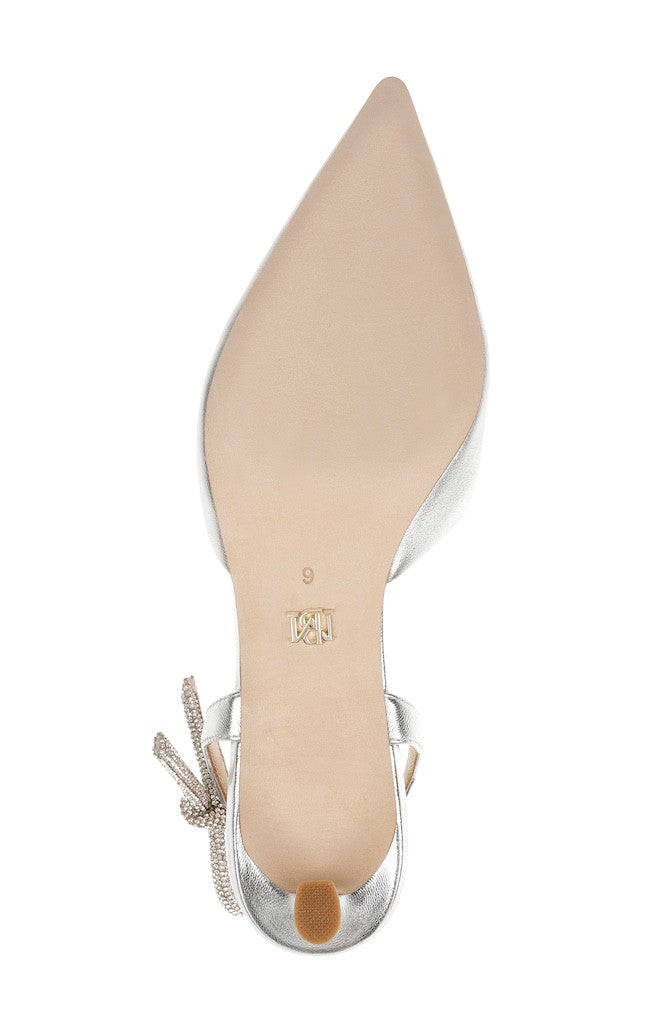 badgley-mischka-gentry-ii-slingback-pumps-silber-leder-kittenabsatz image 6