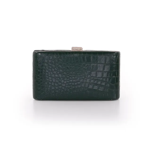 badgley-mischka-cleo-minaudi-re-clutch-smaragd-kroko-leder image 1