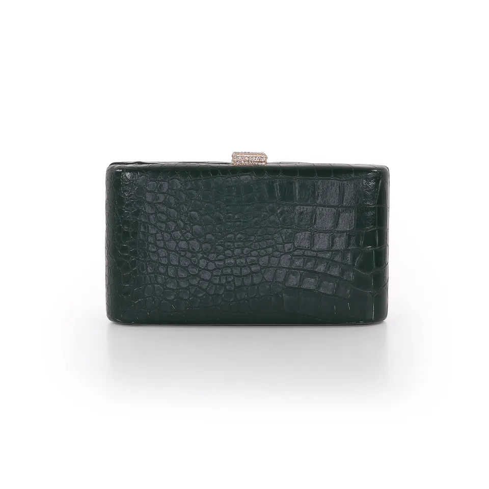 badgley-mischka-cleo-minaudi-re-clutch-smaragd-kroko-leder image 1