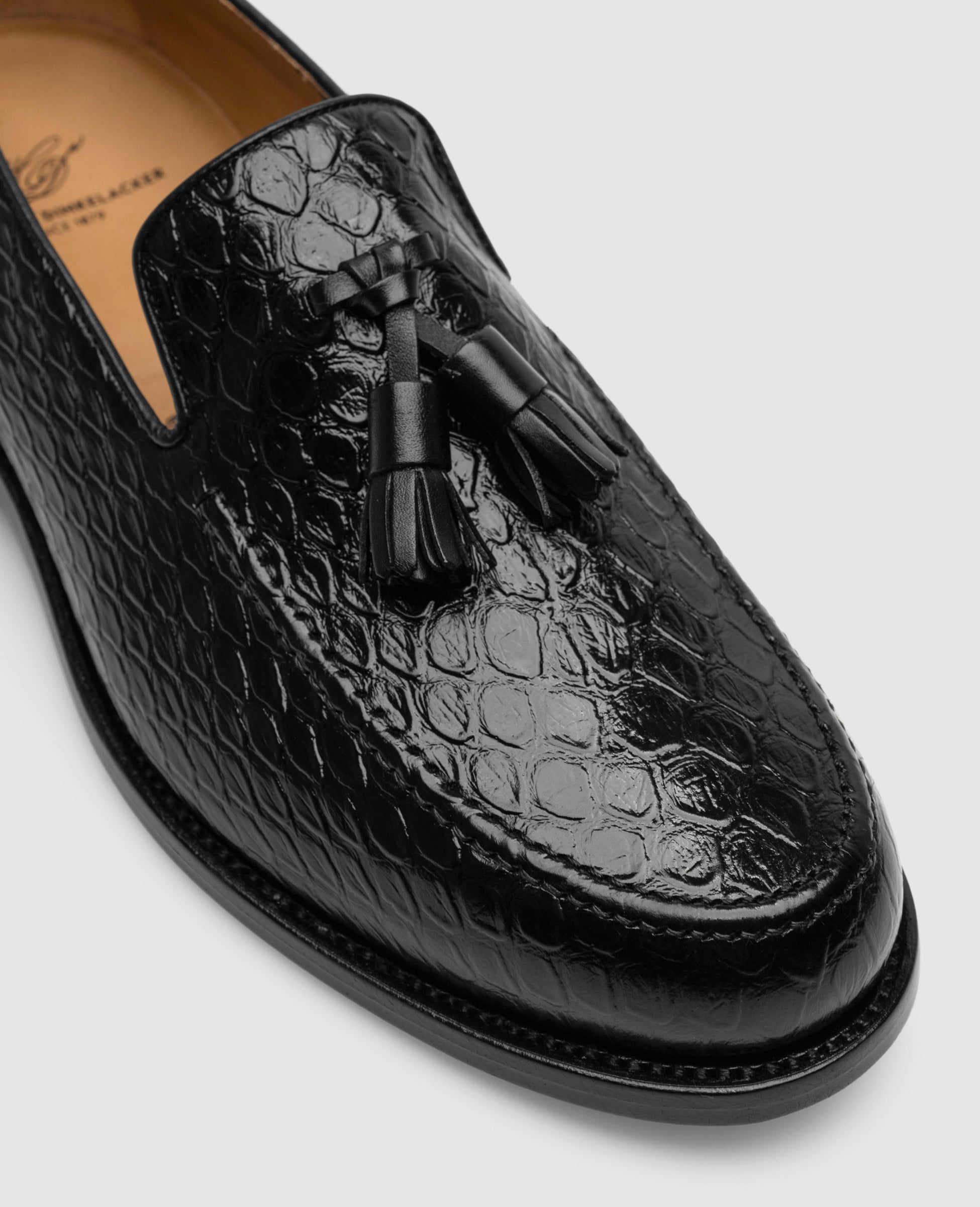 heinrich-dinkelacker-wien-plain-tassel-bc-loafer-schwarz-kroko image 4