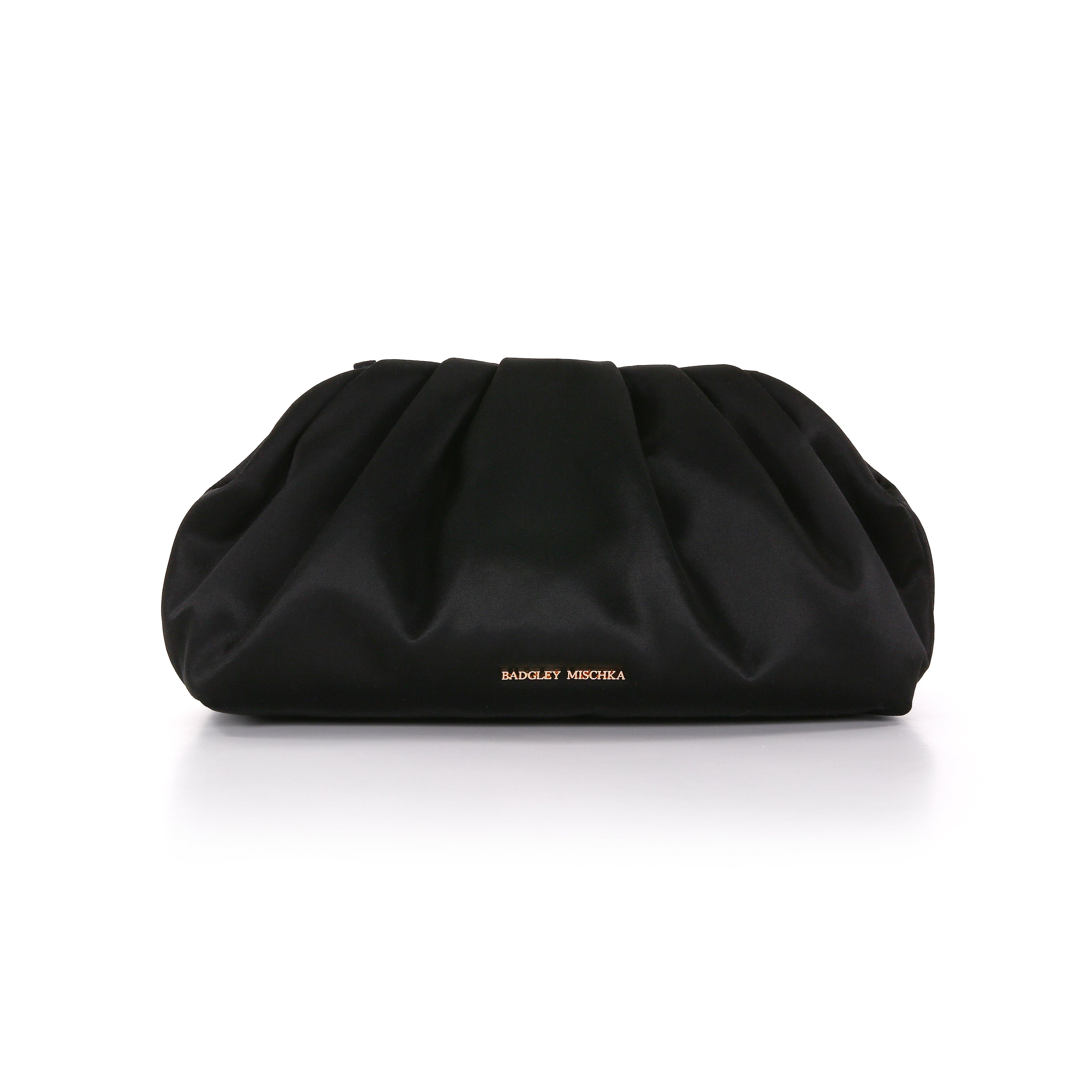 badgley-mischka-audrey-seiden-satin-clutch-schwarz image 1
