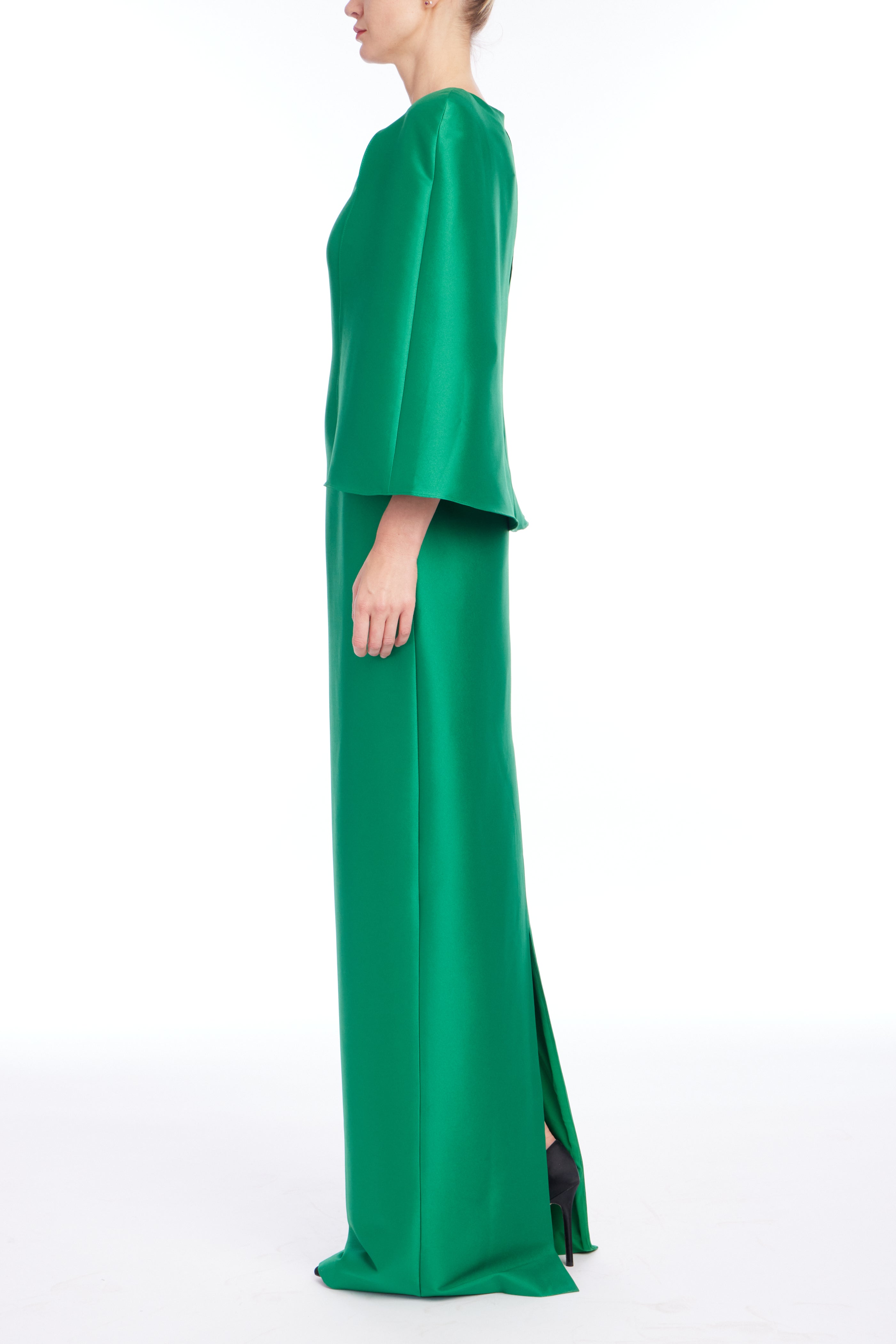 badgley-mischka-cape-abendkleid-emerald-bodenlang image 2