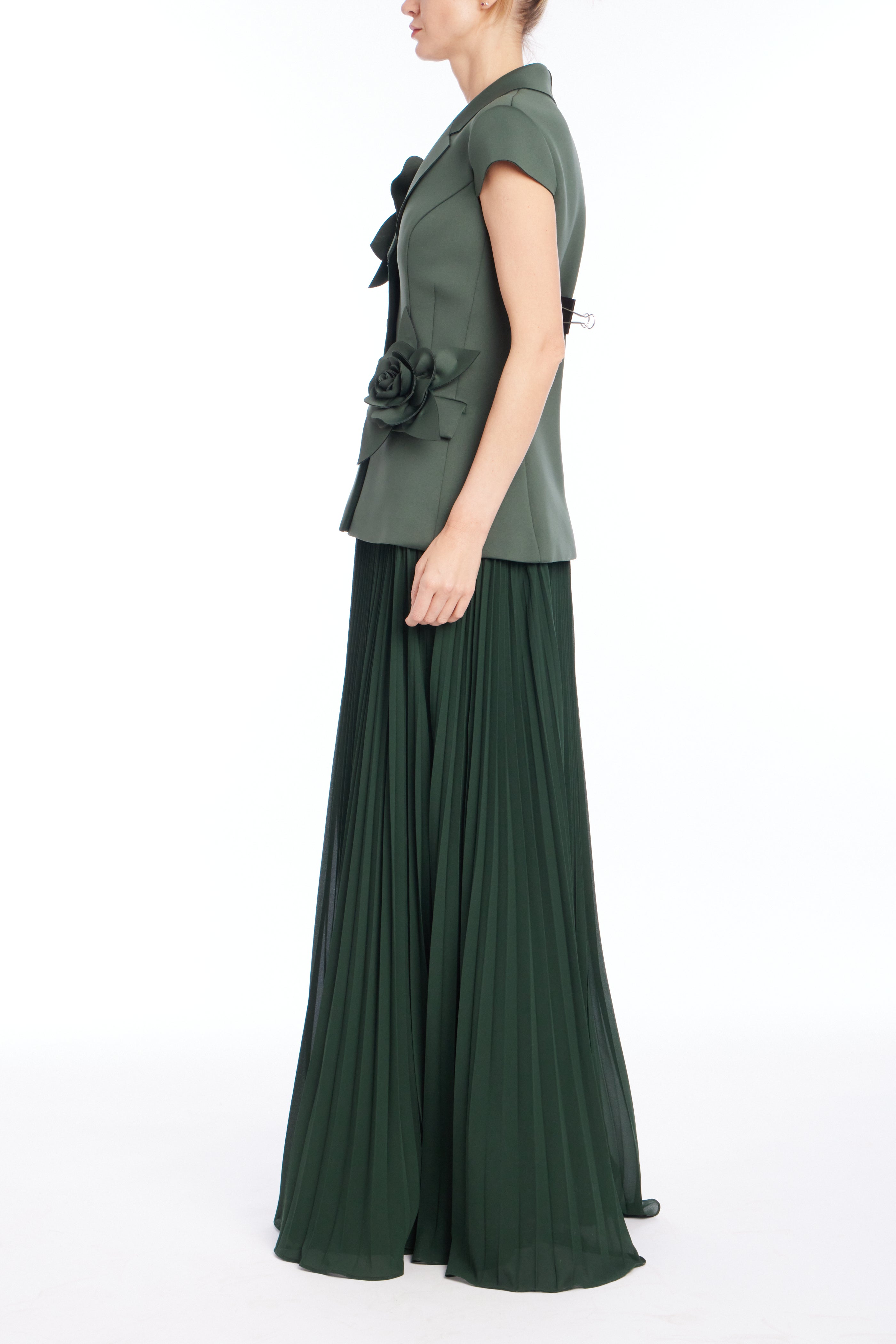 badgley-mischka-faux-two-piece-abendkleid-forest-green image 3