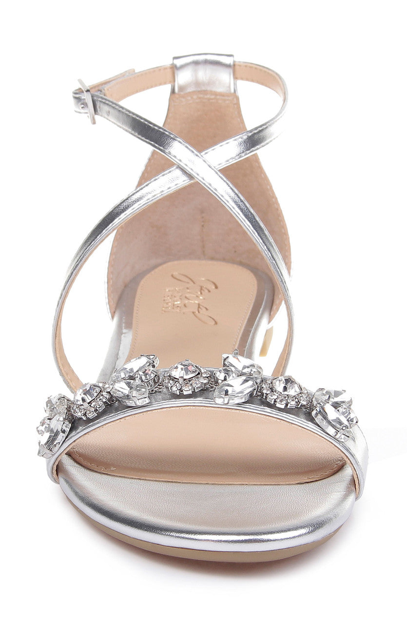 badgley-mischka-tessy-abendsandalen-silber-flach-glitzer image 4