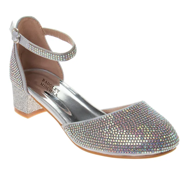 badgley-mischka-m-dchen-blockabsatz-festschuhe-silber-nieten image 1