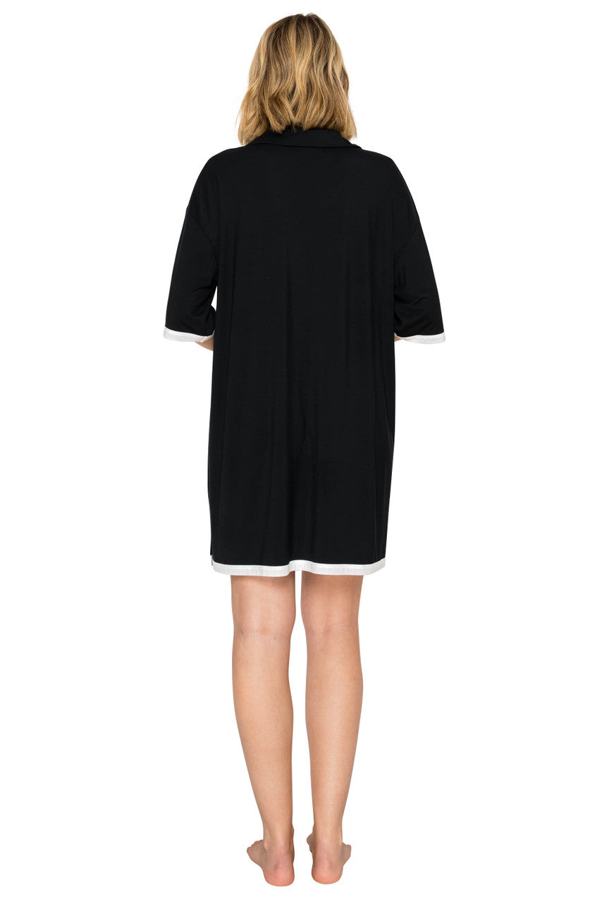 badgley-mischka-yummy-nachthemd-modal-jet-black-mit-kragen image 3