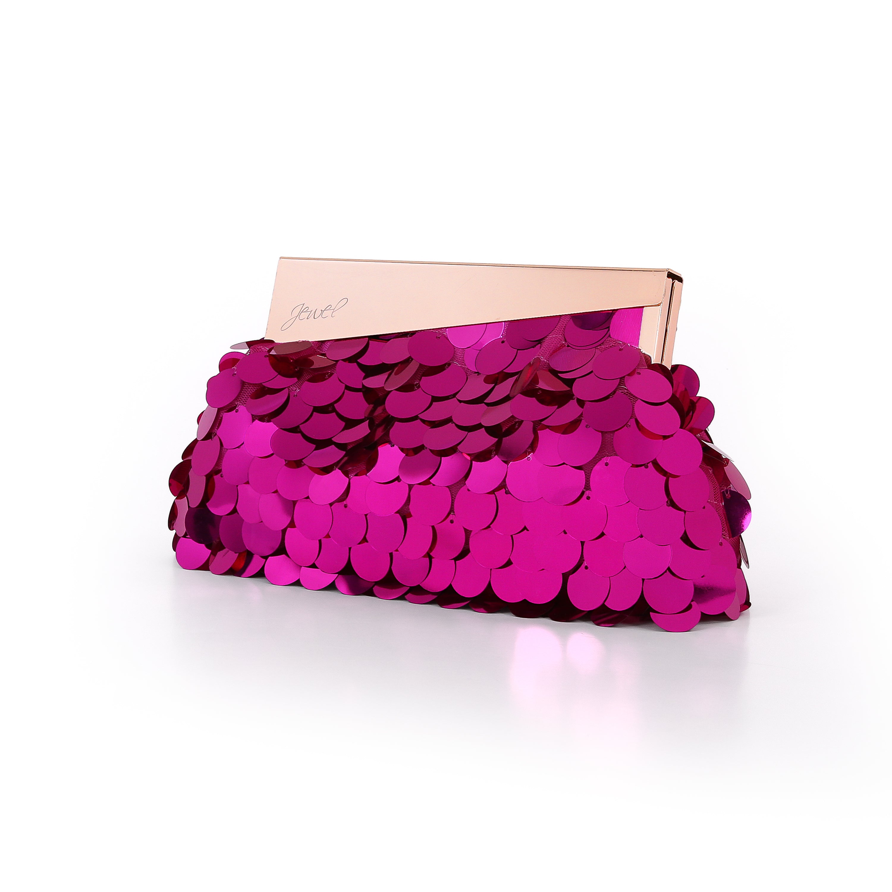badgley-mischka-edie-clutch-pink-pailletten-kette image 2