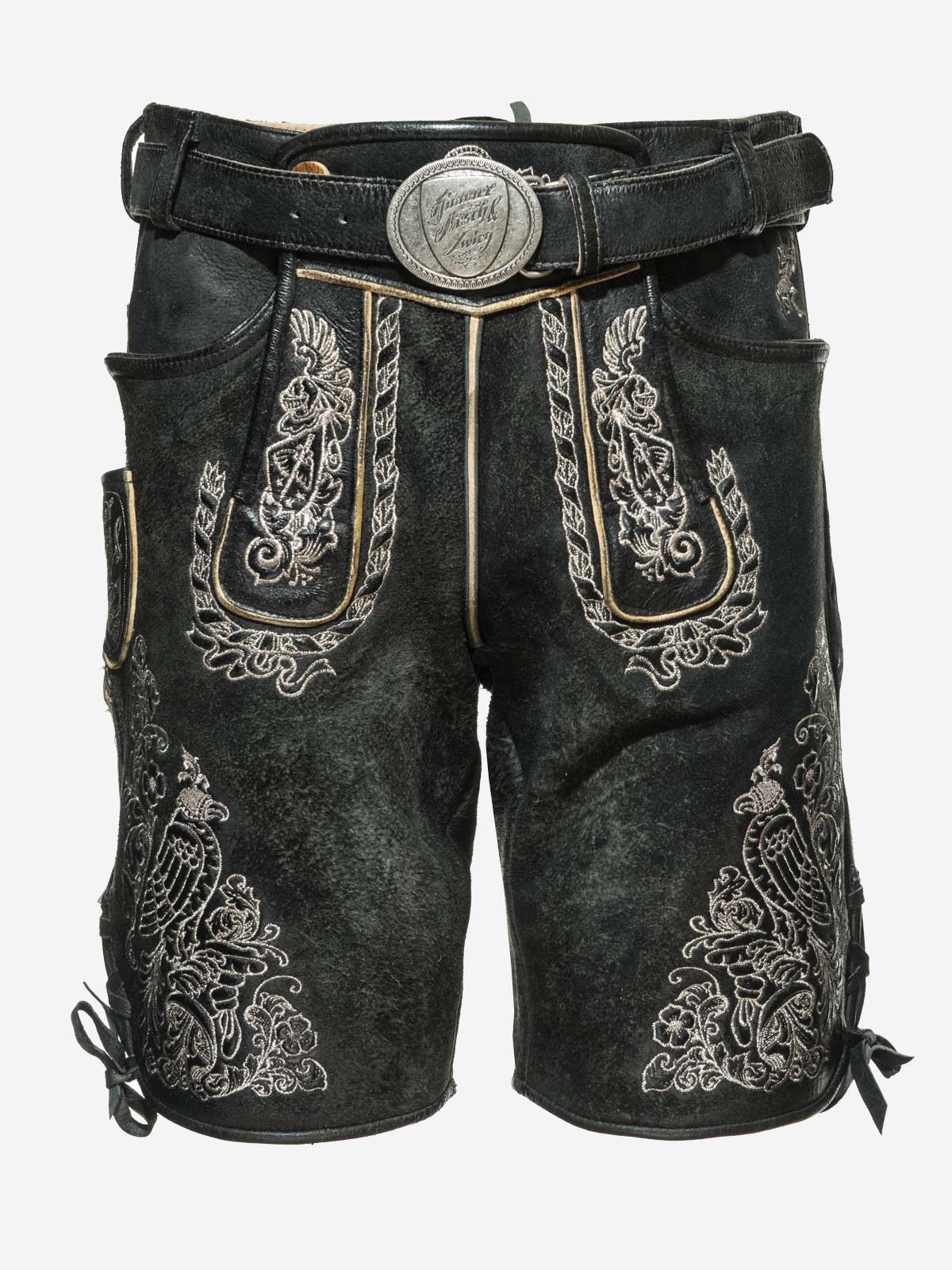 himmel-arsch-zwirn-falkner-lederhose-wildbock-mit-g-rtel image 1