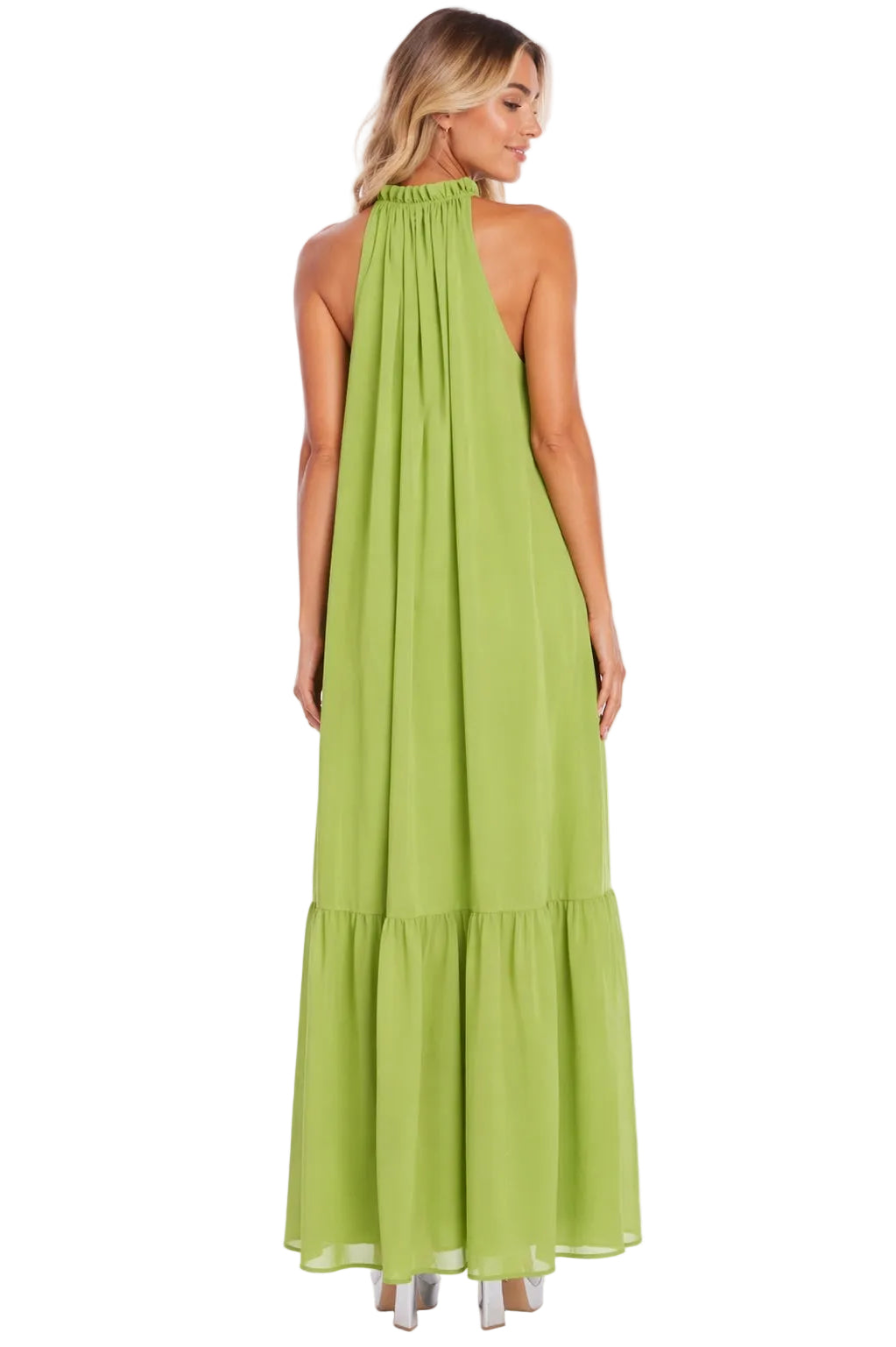 badgley-mischka-georgette-trapeze-maxikleid-gr-n-polyester image 3