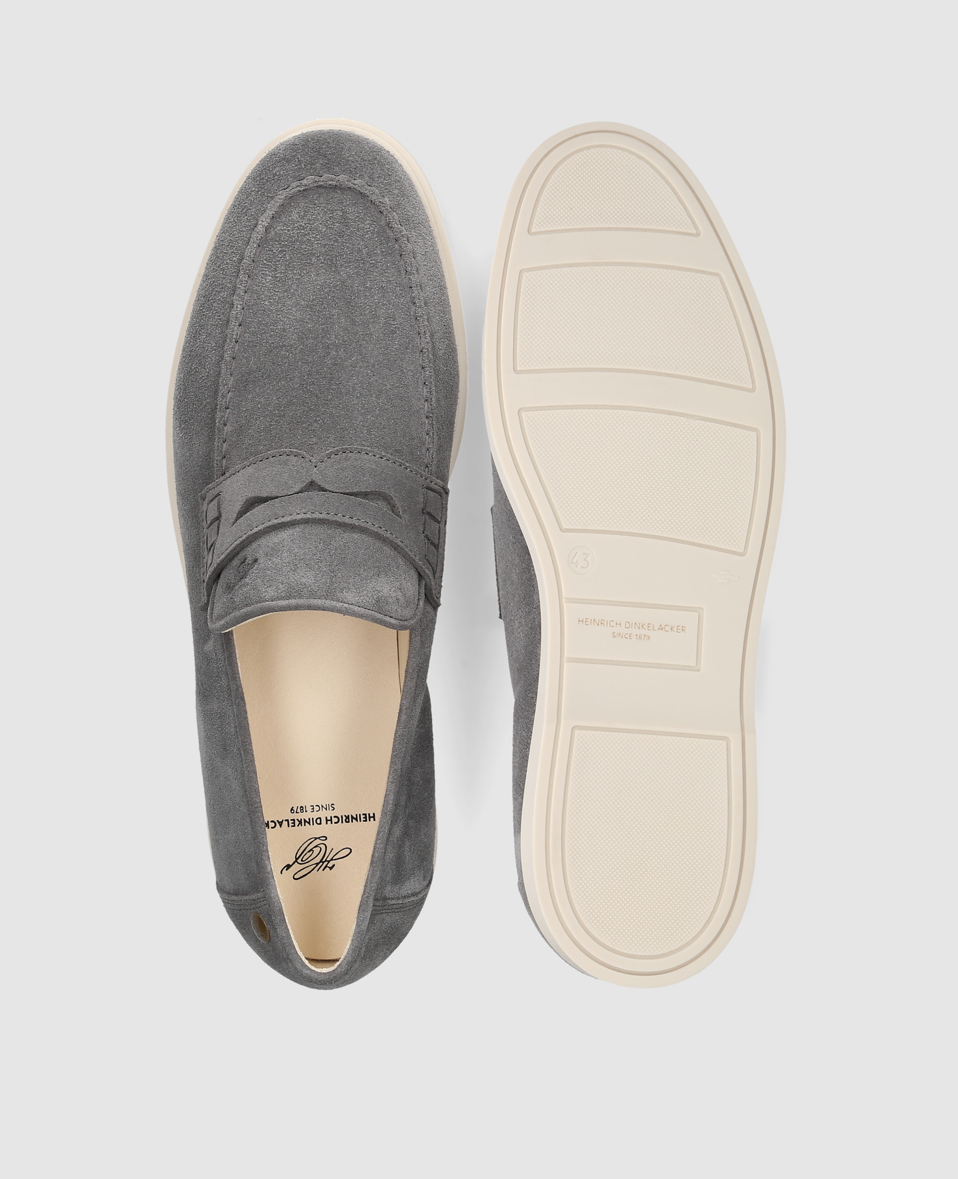 heinrich-dinkelacker-genua-penny-v-loafer-grau-kalbsvelours image 8