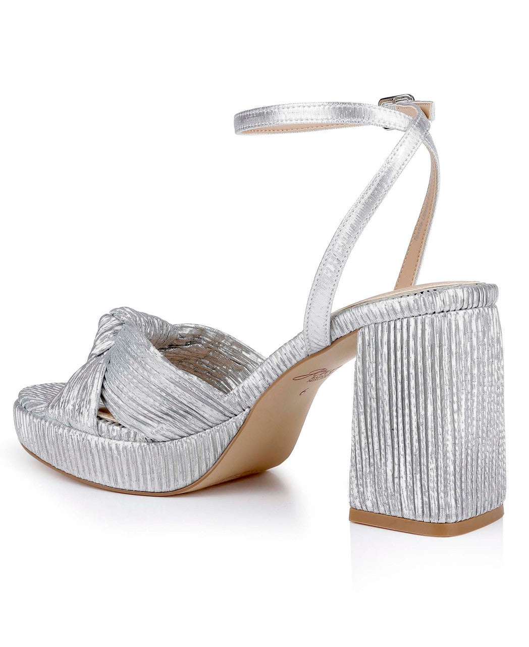badgley-mischka-tyler-pumps-blockabsatz-silver-fabric image 3