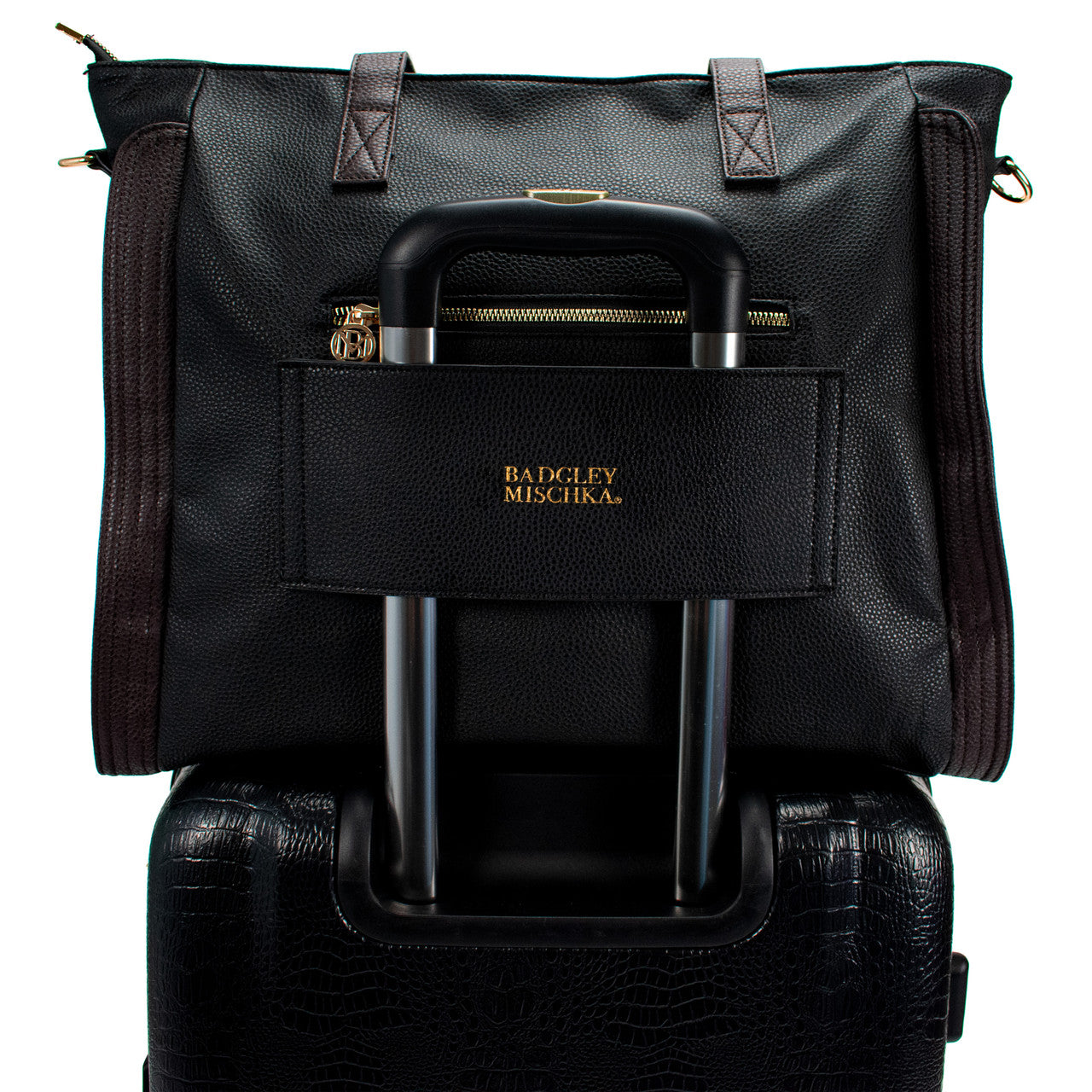 badgley-mischka-rose-weekender-schwarz-vegan-reisetasche image 6
