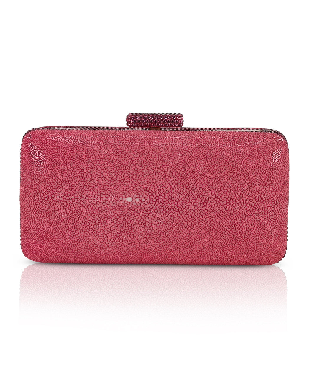 badgley-mischka-evelyn-clutch-cherry-blossom-stingray-leder image 3