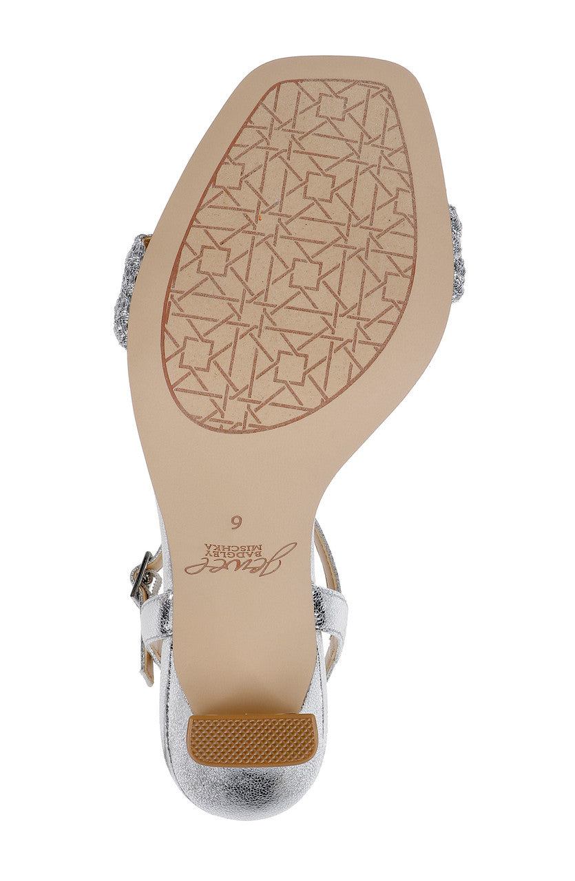 badgley-mischka-heddia-sandalen-silber-metallic-geflochten image 6