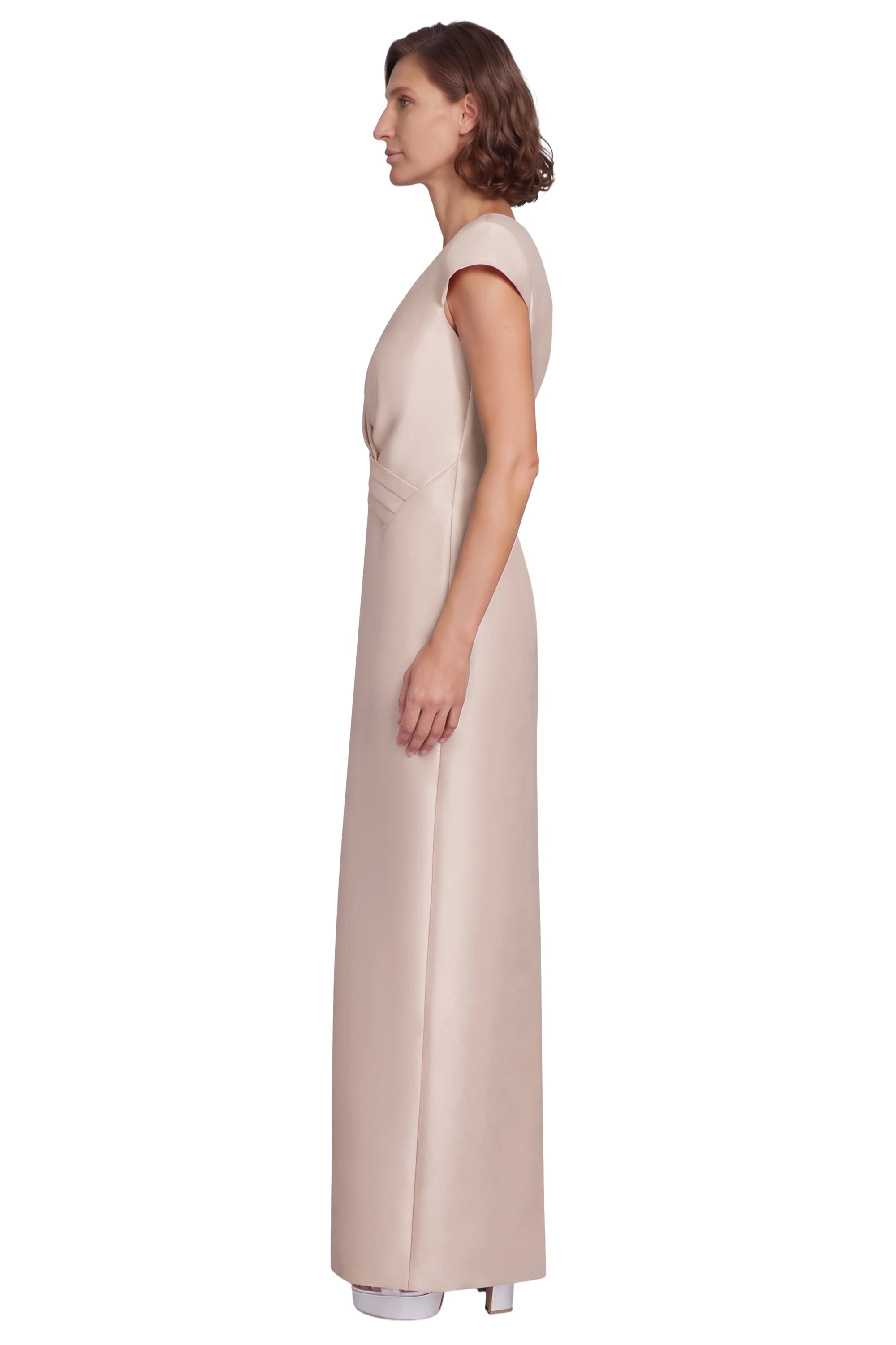 badgley-mischka-abendkleid-s-ulenkleid-rose-mikado-v-ausschnitt image 5