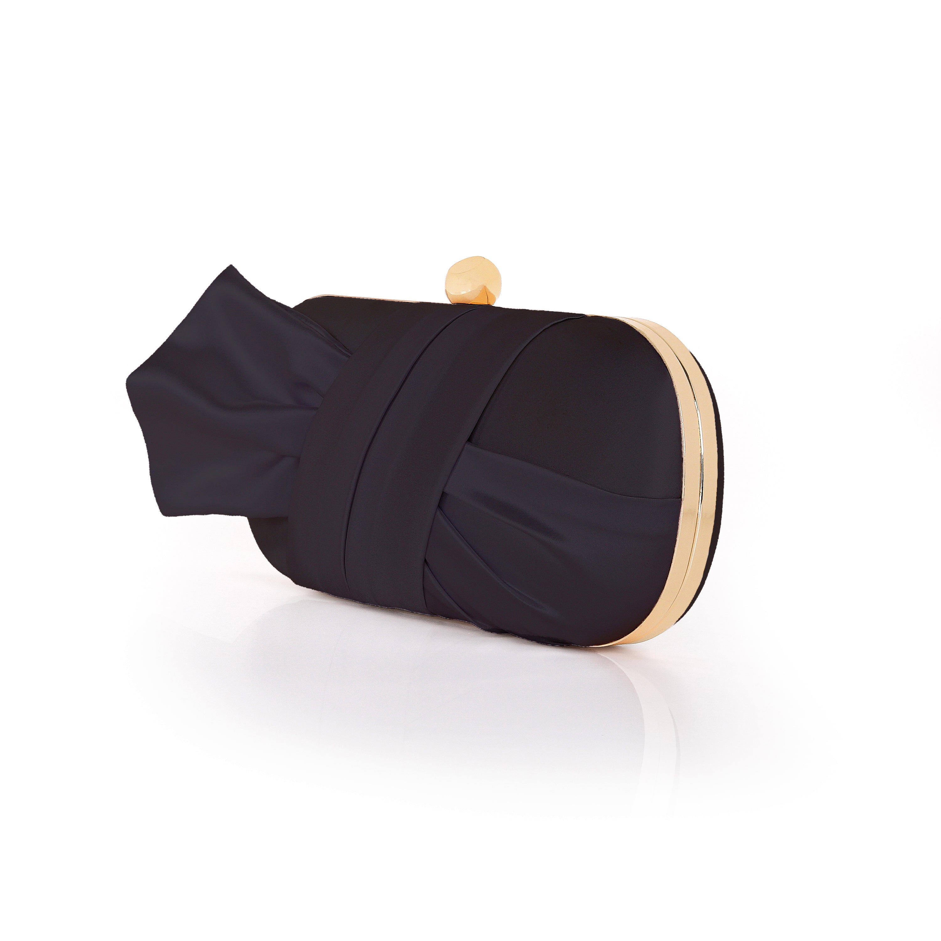 badgley-mischka-margo-satin-tie-minaudiere-clutch-schwarz-satin image 2