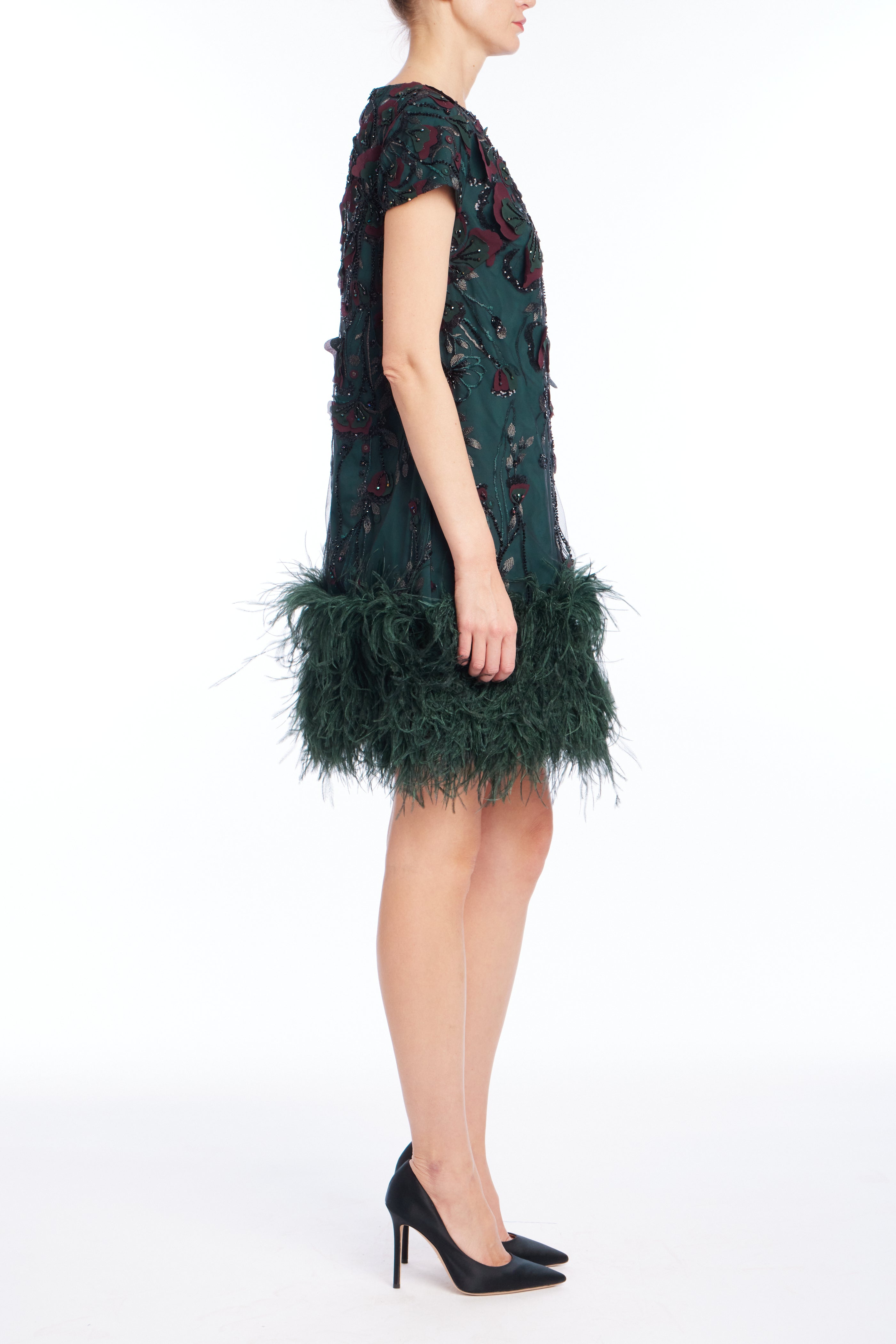 badgley-mischka-sc4682-kleid-pine-perlen-federn-cocktail image 2