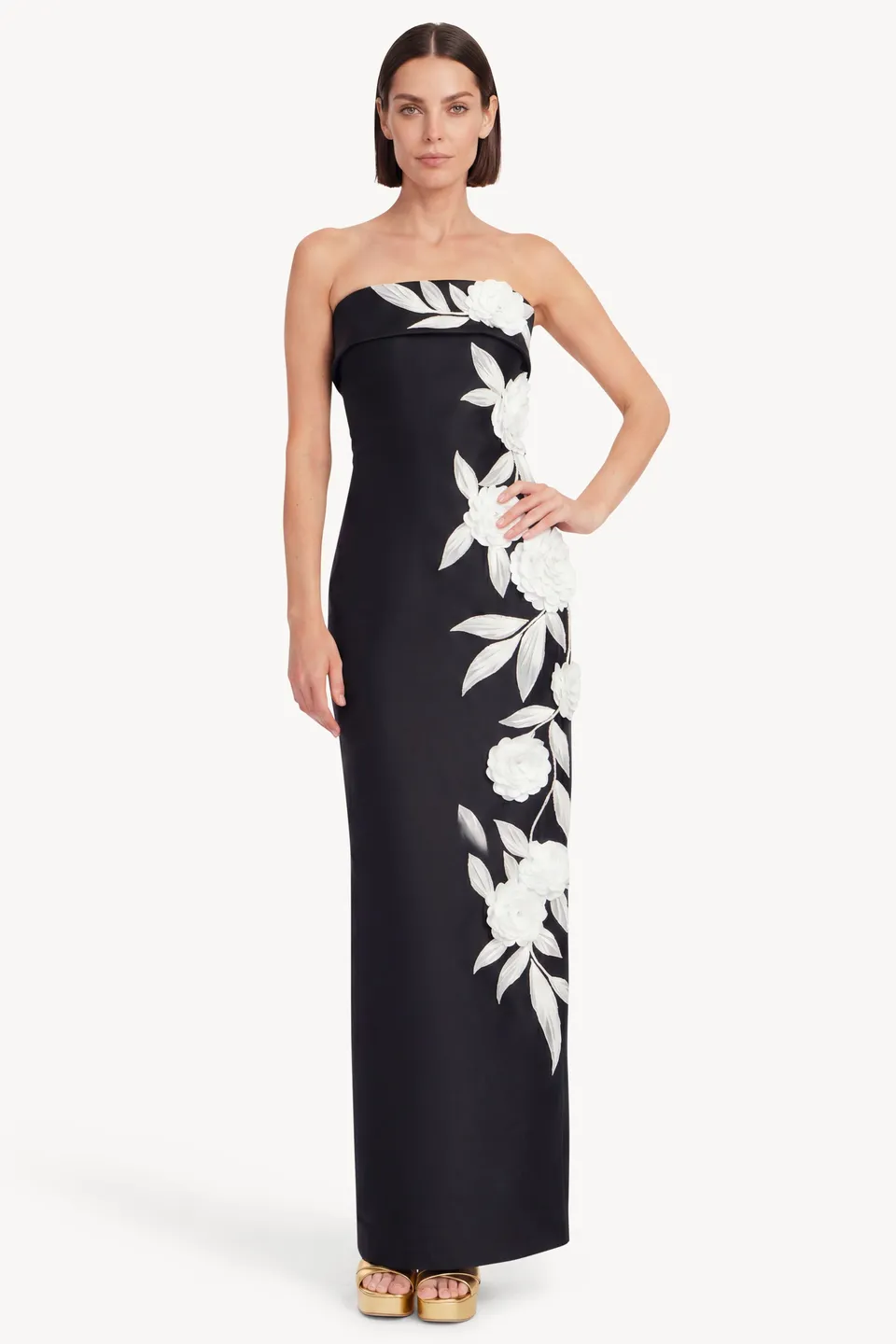badgley-mischka-tr-gerloses-s-ulen-abendkleid-schwarz-wei image 1