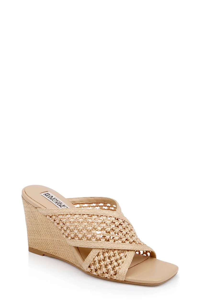 badgley-mischka-xandria-wedge-slide-sandale-natural-rafi-bast image 1