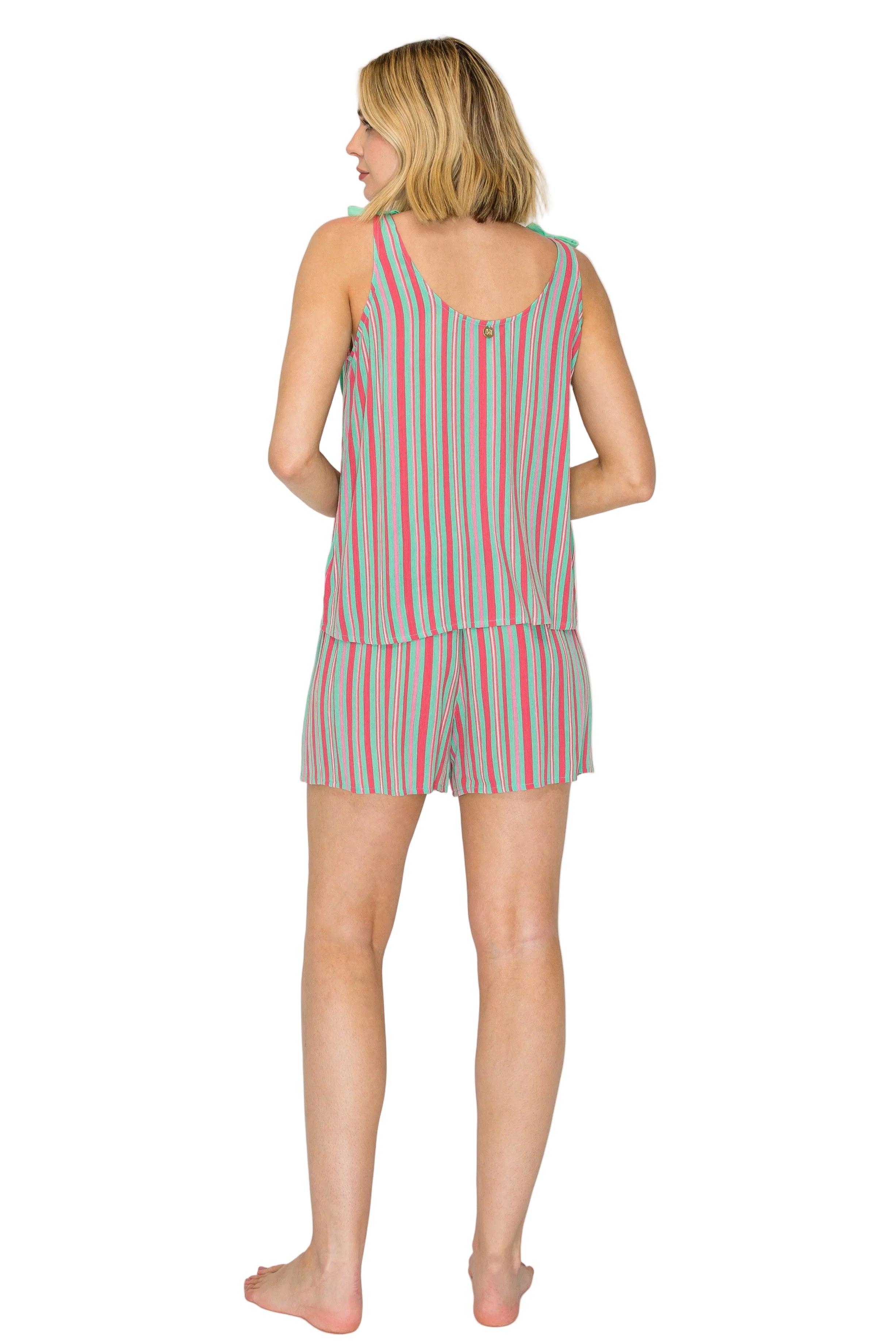 badgley-mischka-luxe-crinkle-pyjama-shorts-pink-m image 3