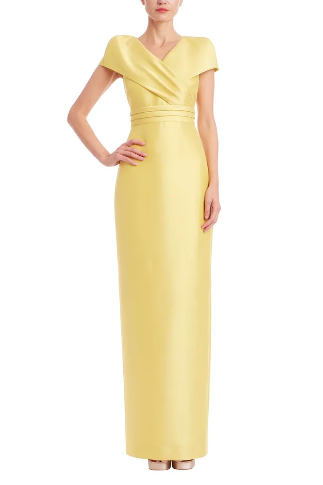 badgley-mischka-faux-wrap-abendkleid-marigold-mikado image 1