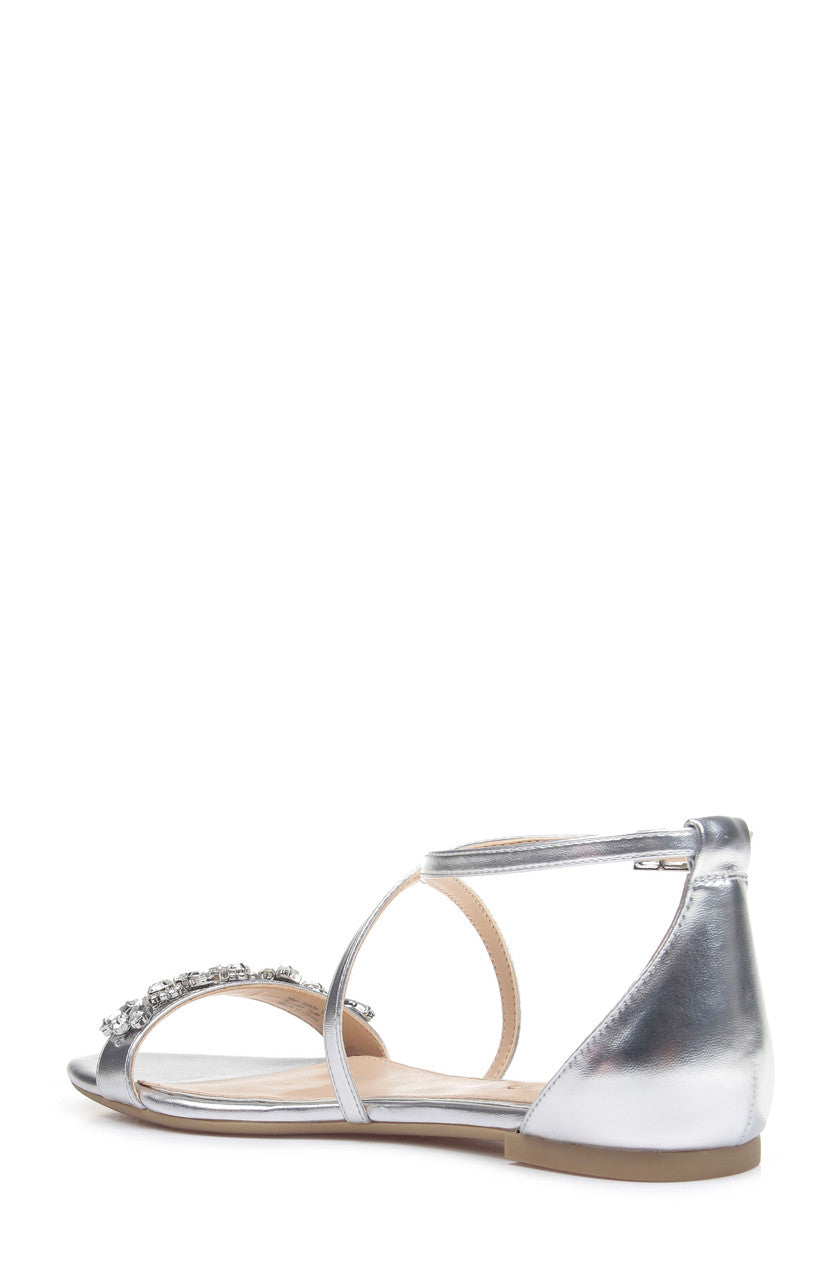 badgley-mischka-tessy-abendsandalen-silber-flach-glitzer image 3