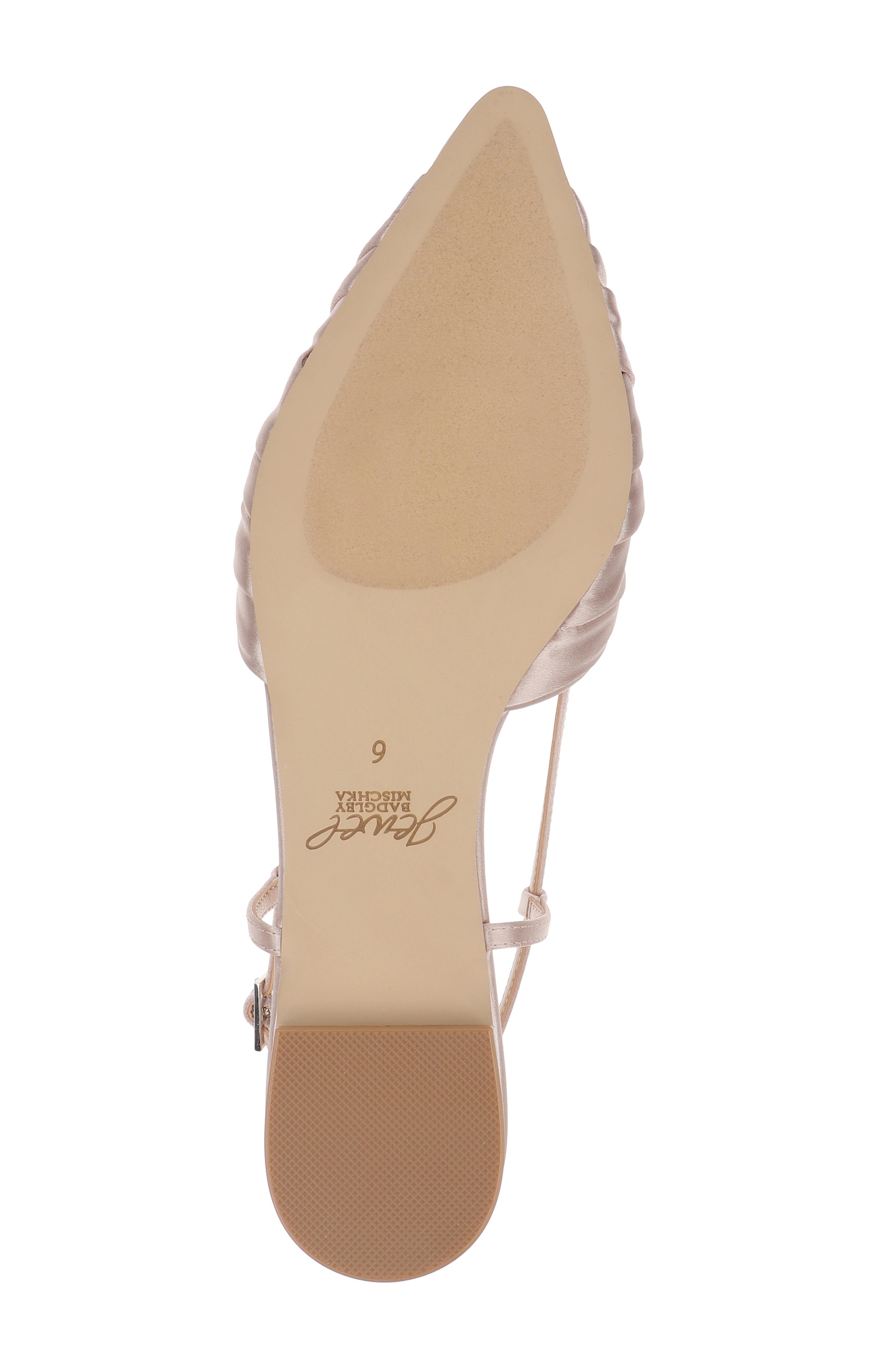badgley-mischka-zarah-pointed-toe-slingback-flat-ballerina-dark-nude-satin image 6