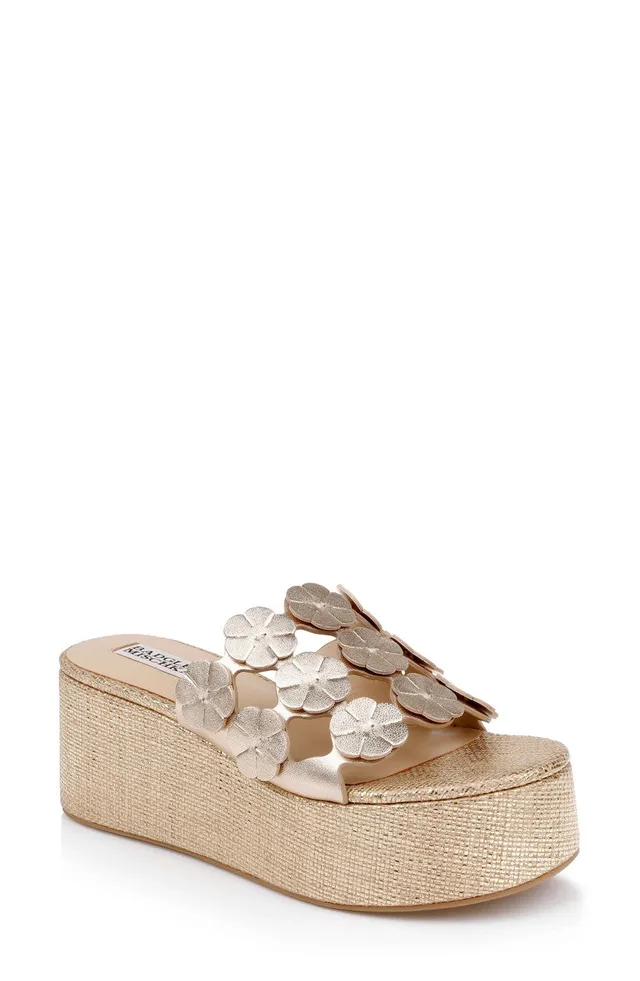 badgley-mischka-wendall-plateau-pantolette-gold-lederblume image 1