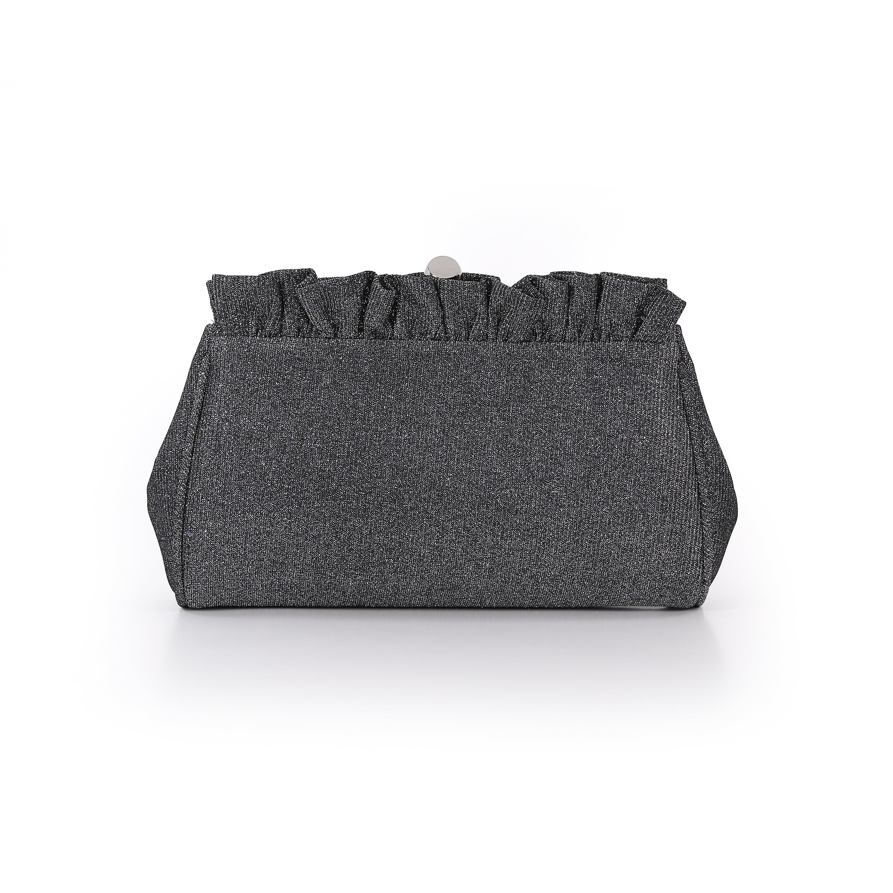 badgley-mischka-ria-ruffle-jacquard-clutch-pewter image 1