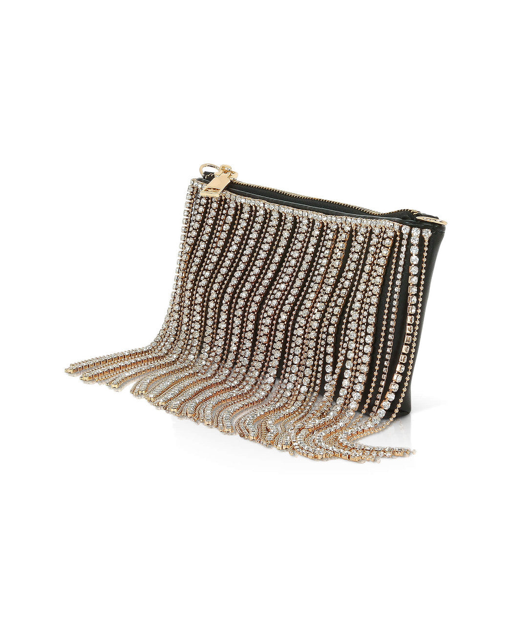 badgley-mischka-piper-top-zip-crystal-fringe-leather-crossbody-schwarz image 2