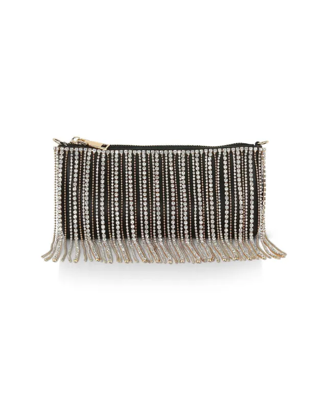 badgley-mischka-piper-top-zip-crystal-fringe-leather-crossbody-schwarz image 1