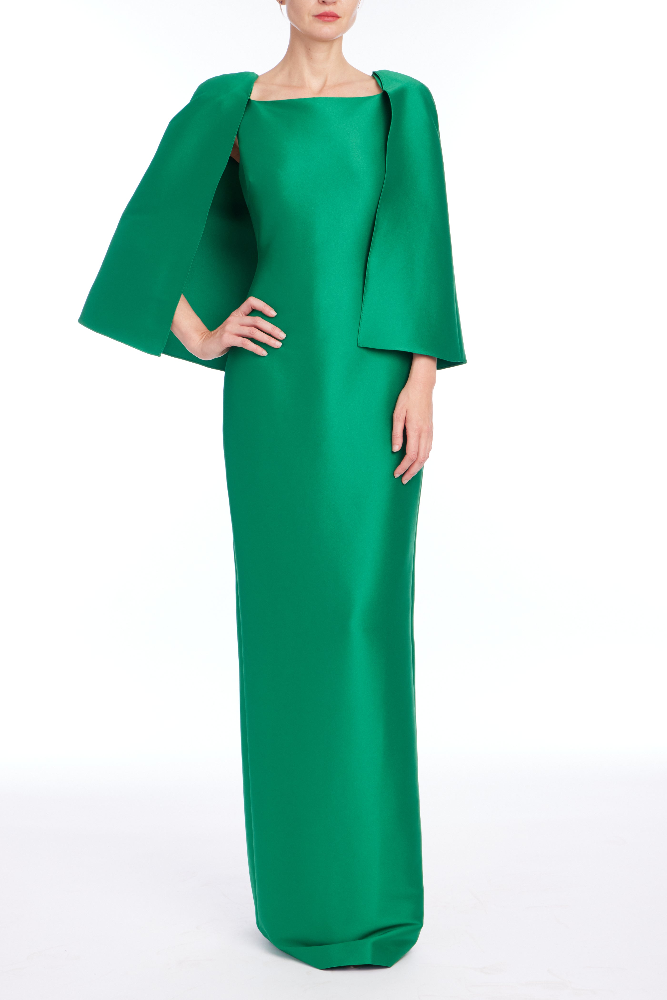 badgley-mischka-cape-abendkleid-emerald-bodenlang image 1