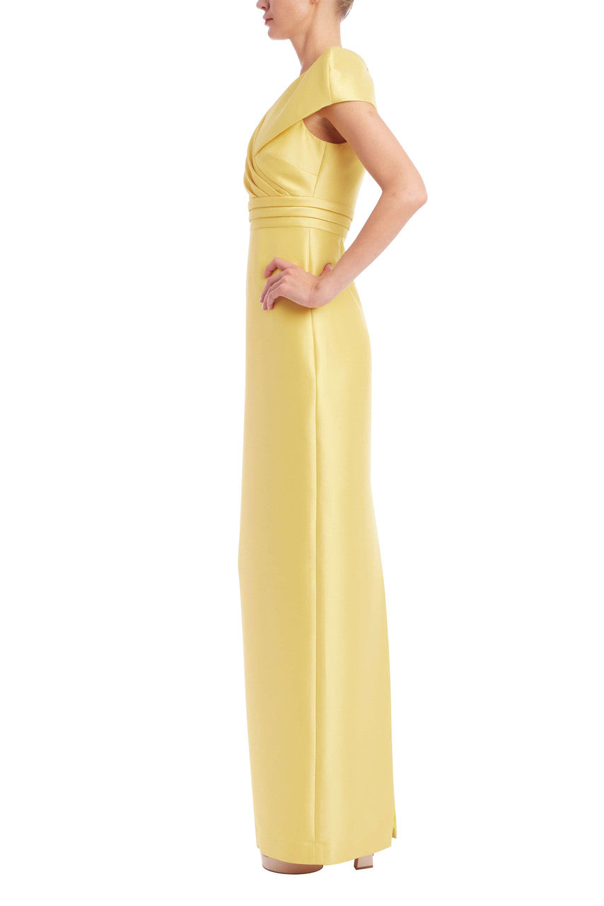 badgley-mischka-faux-wrap-abendkleid-marigold-mikado image 2